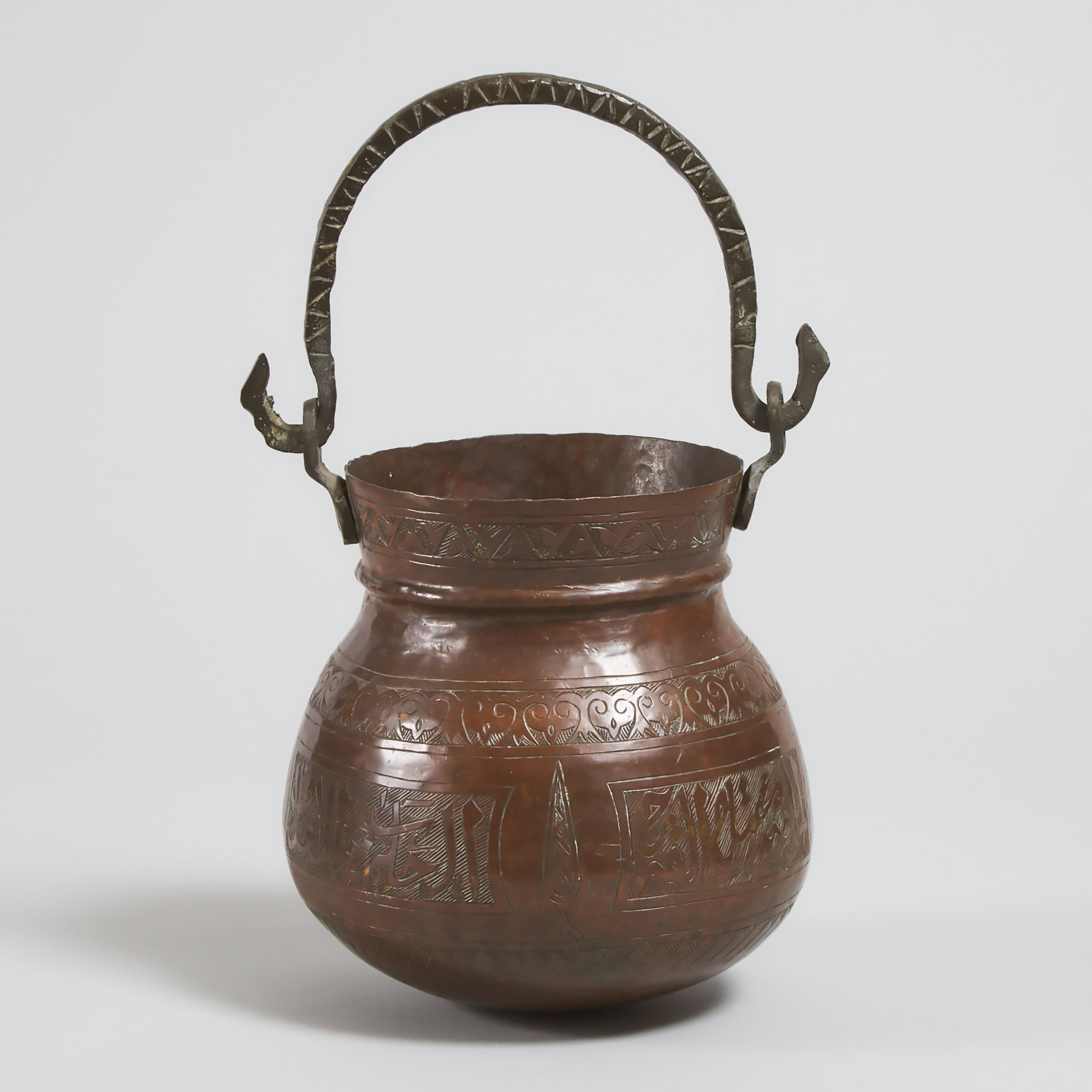 Syrian Chased Copper Cauldron, 19th century