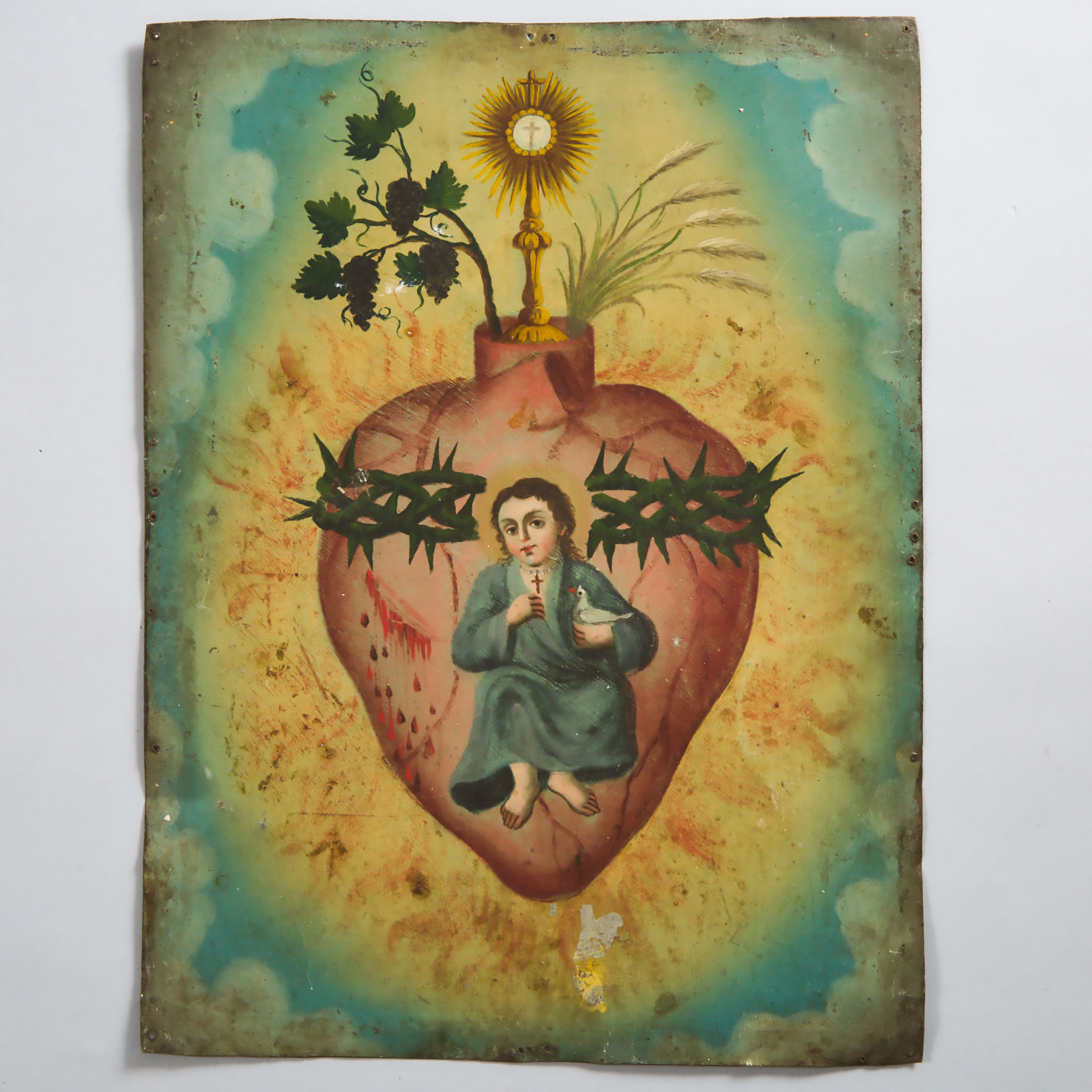 Mexican Sacred Heart Retablo, 19th century