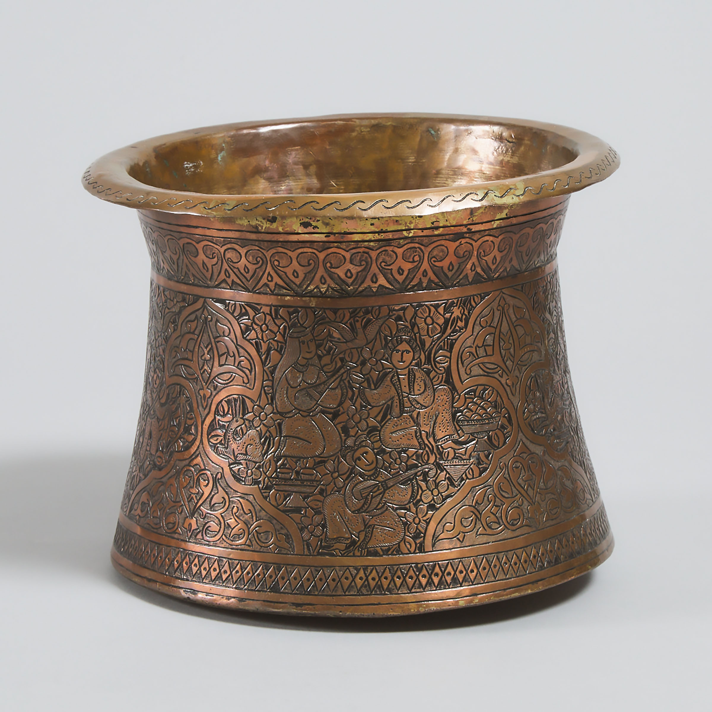 Syrian Chased Copper Pot, 19th century