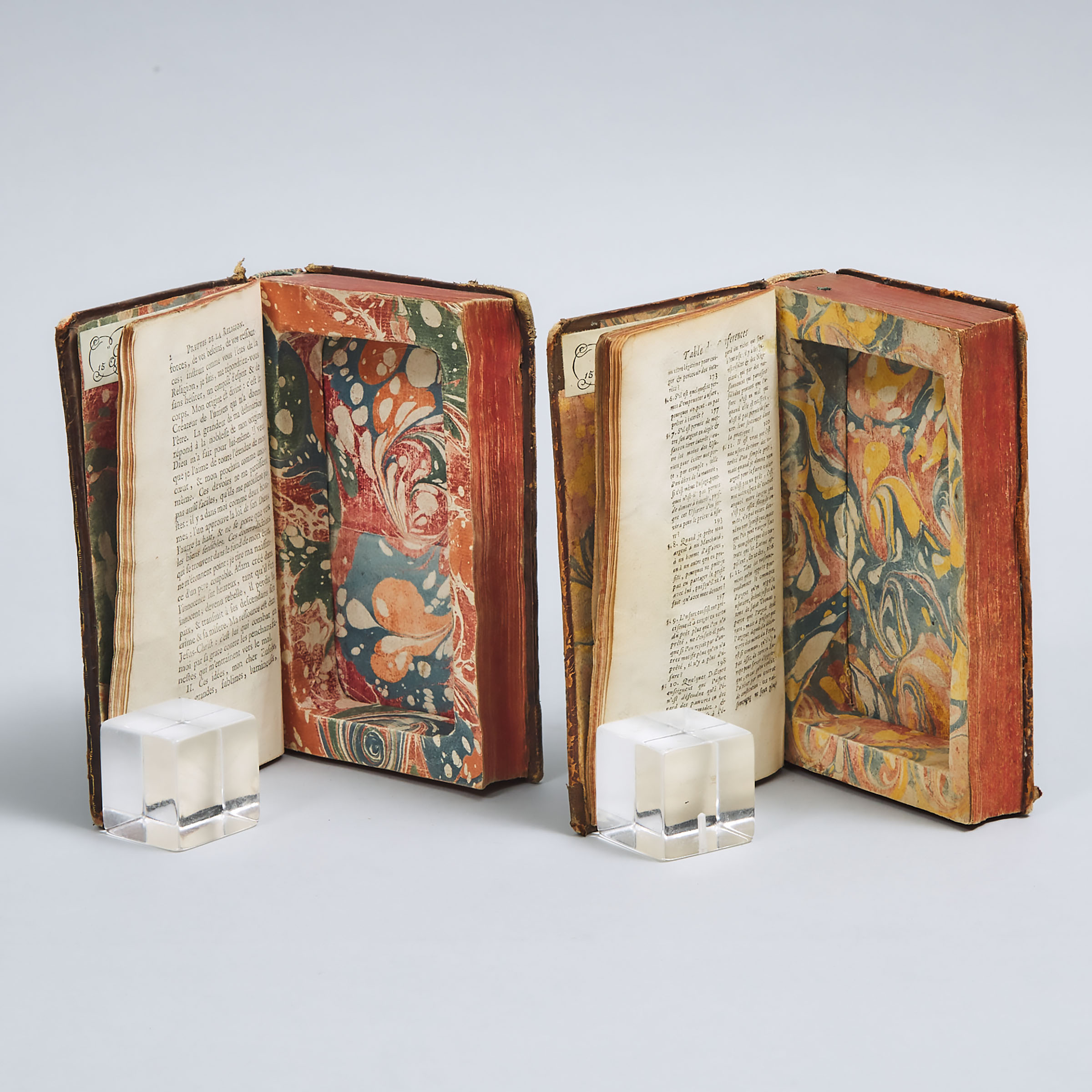 Two French Faux Book Boxes, mid 18th century