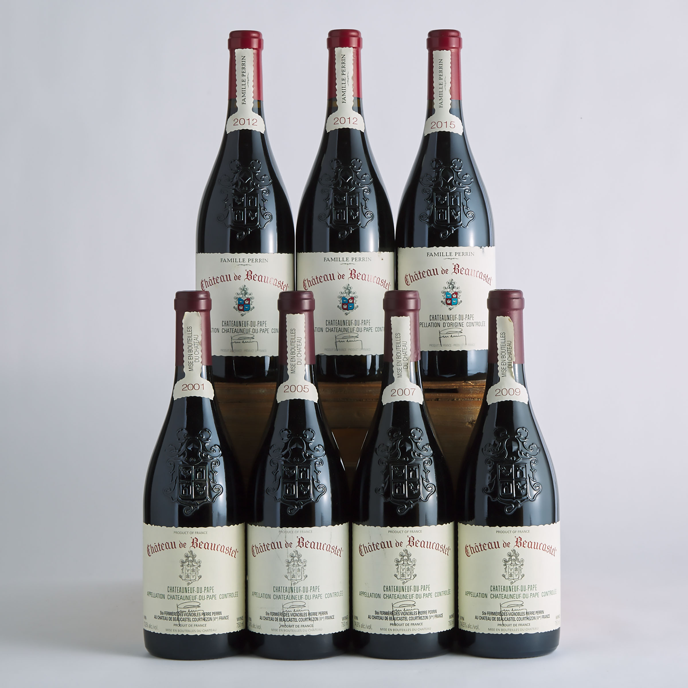 CHÂTEAU DE BEAUCASTEL CHÂTEAUNEUF-DU-PAPE 2001 (1) WS 93 WA 96
CHÂTEAU DE BEAUCASTEL CHÂTEAUNEUF-DU-PAPE 2005 (1) WA 95
CHÂTEAU DE BEAUCASTEL CHÂTEAUNEUF-DU-PAPE 2007 (1) WA 96
CHÂTEAU DE BEAUCASTEL CHÂTEAUNEUF-DU-PAPE 2009 (1) WS 96 WA 94
CHÂTEAU DE BEAUCASTEL CHÂTEAUNEUF-DU-PAPE 2012 (2) WS 95 WA 96
CHÂTEAU DE BEAUCASTEL CHÂTEAUNEUF-DU-PAPE 2015 (1)