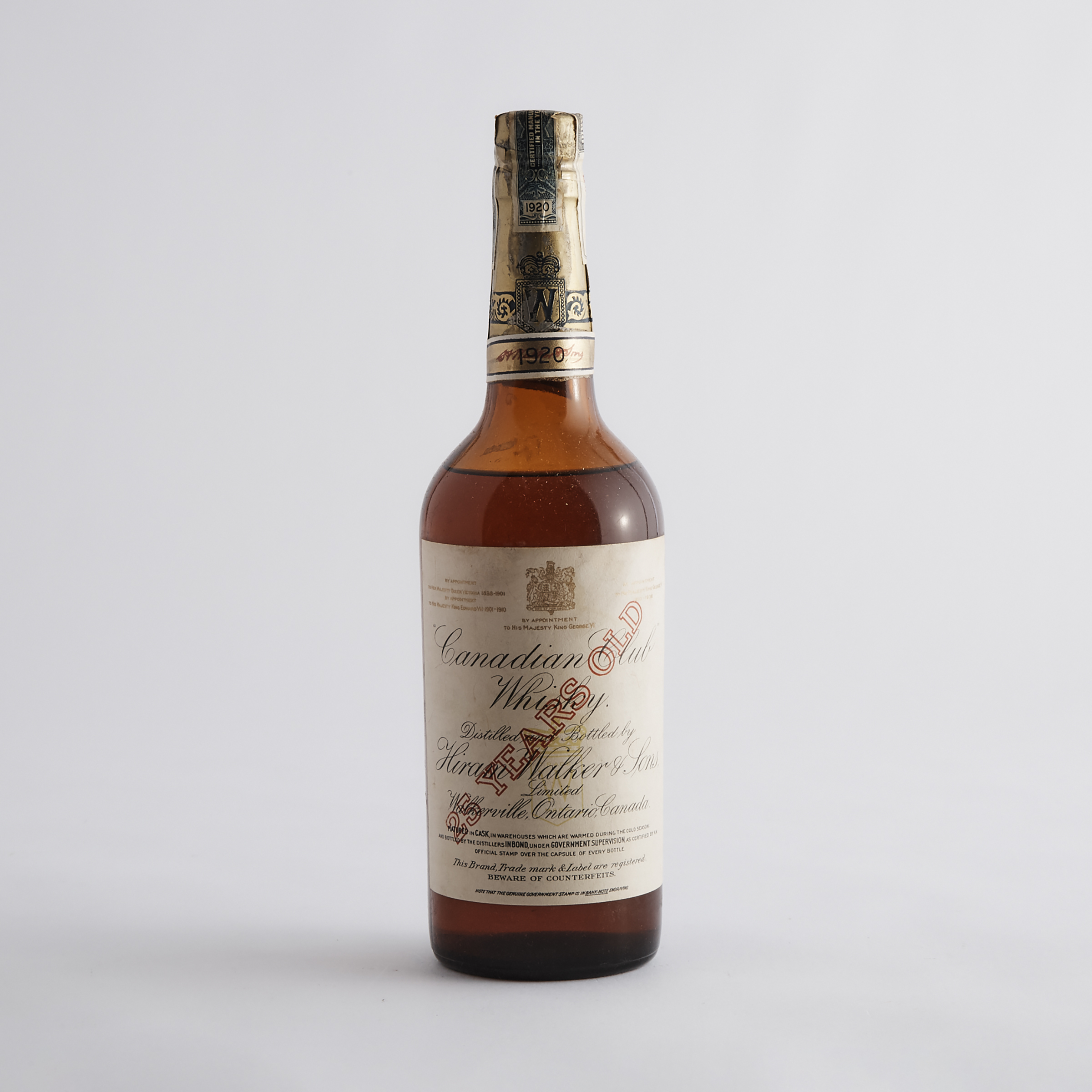 CANADIAN CLUB BLENDED CANADIAN WHISKY 25 YEARS (ONE 710 ML?)