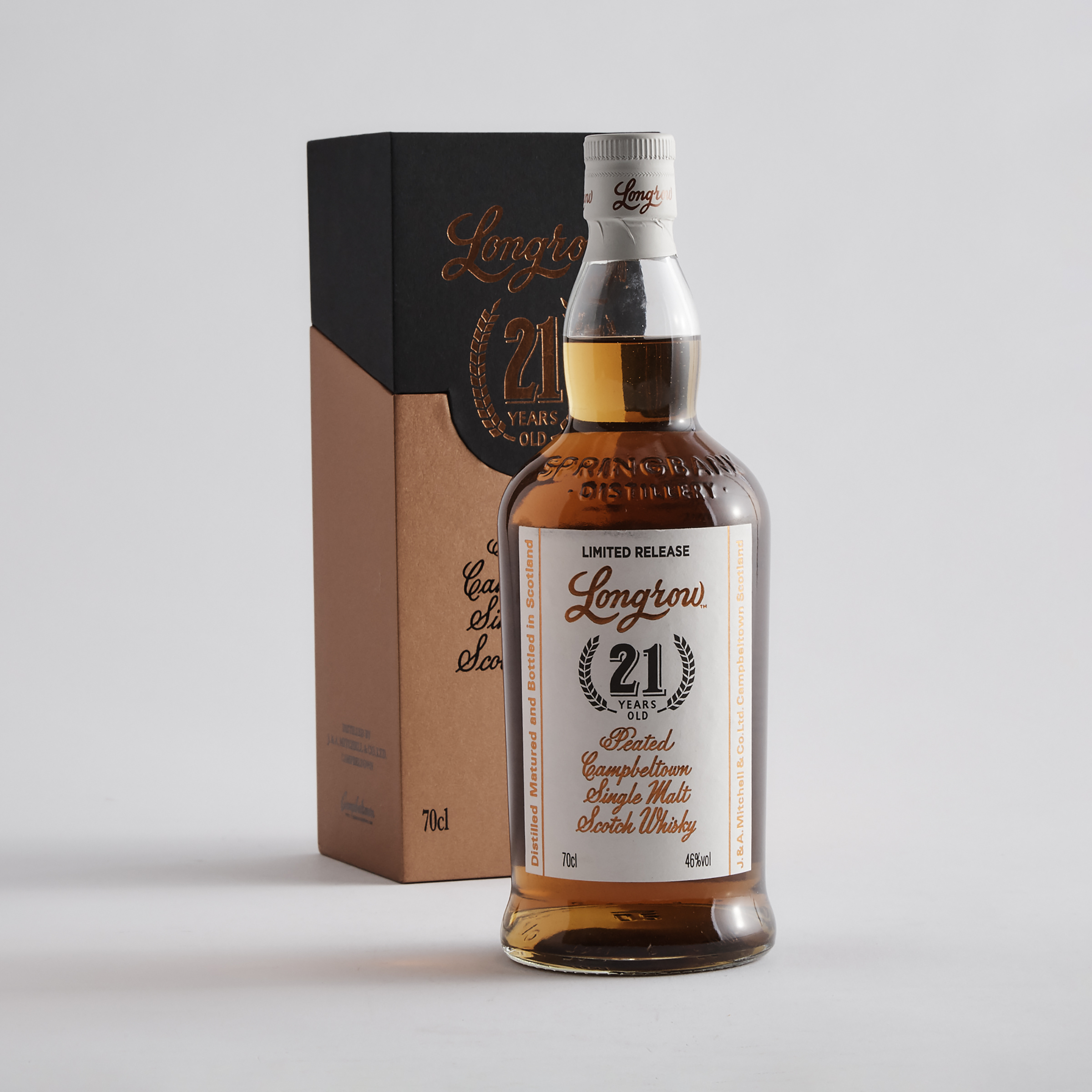 LONGROW PEATED CAMPBELTOWN SINGLE MALT SCOTCH WHISKY 21 YEARS (ONE 70 CL)