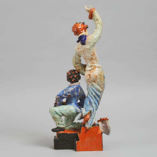 Wiener Kunst-Keramic Keramos Glazed Terracotta Figure Group, c.1930