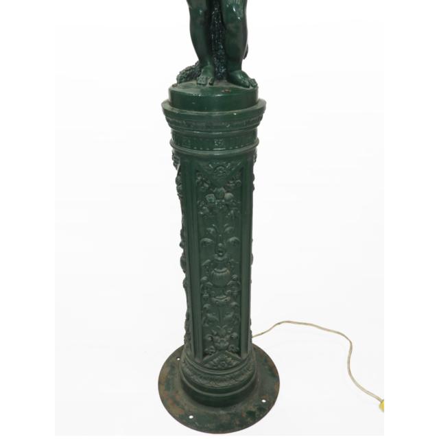 Painted Cast Iron Figural Lamp Post, 20th century