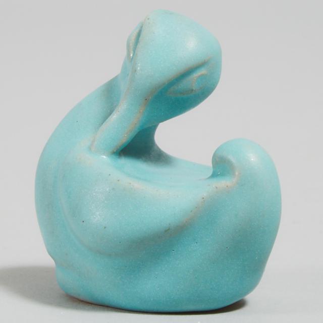 Deichmann Blue Glazed Small Goofus Bird, Kjeld & Erica Deichmann, mid-20th century