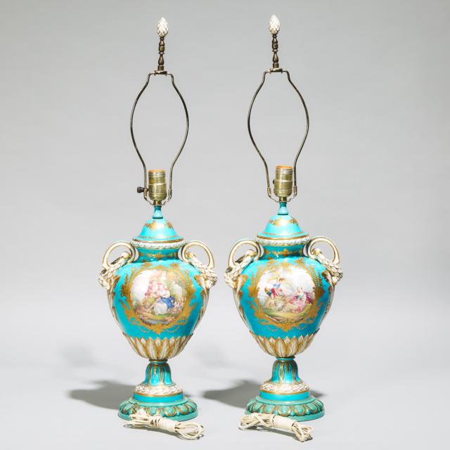 Pair of 'Sèvres' Covered Vases, late 19th century