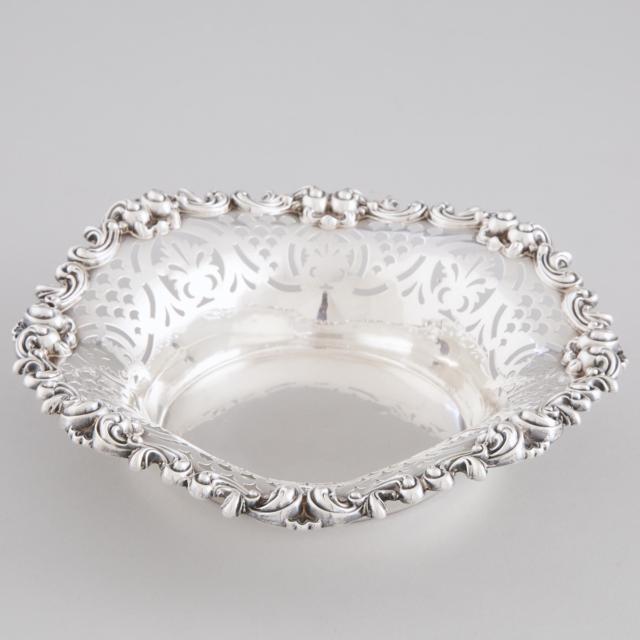 American Silver Pierced and Moulded Circular Dish, 20th century