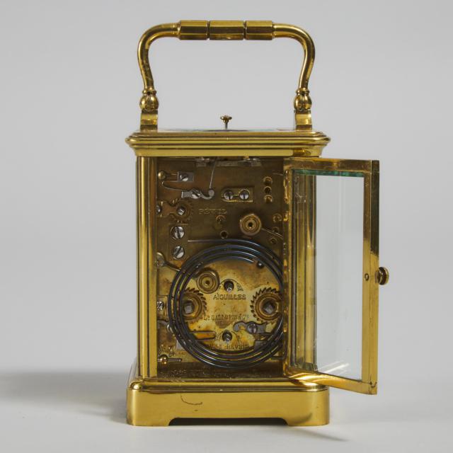 French Striking and Repeating Carriage Clock with Alarm, c.1895