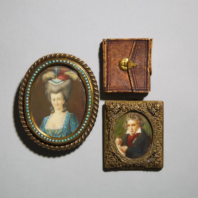 Three Portrait Miniatures, 19th/20th centuries