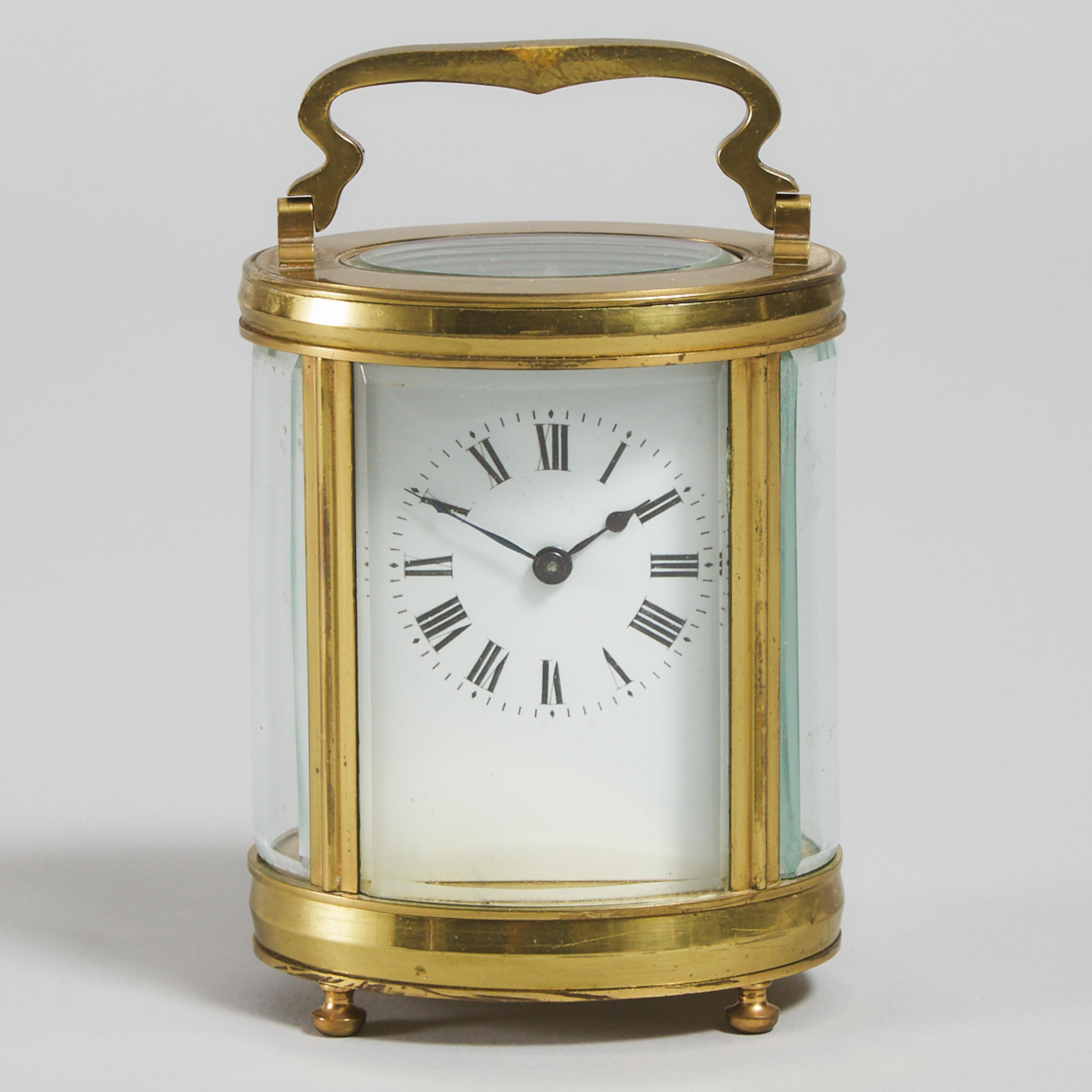 French Oval Carriage Clock, Duverdrey & Bloquel, Paris, c.1900