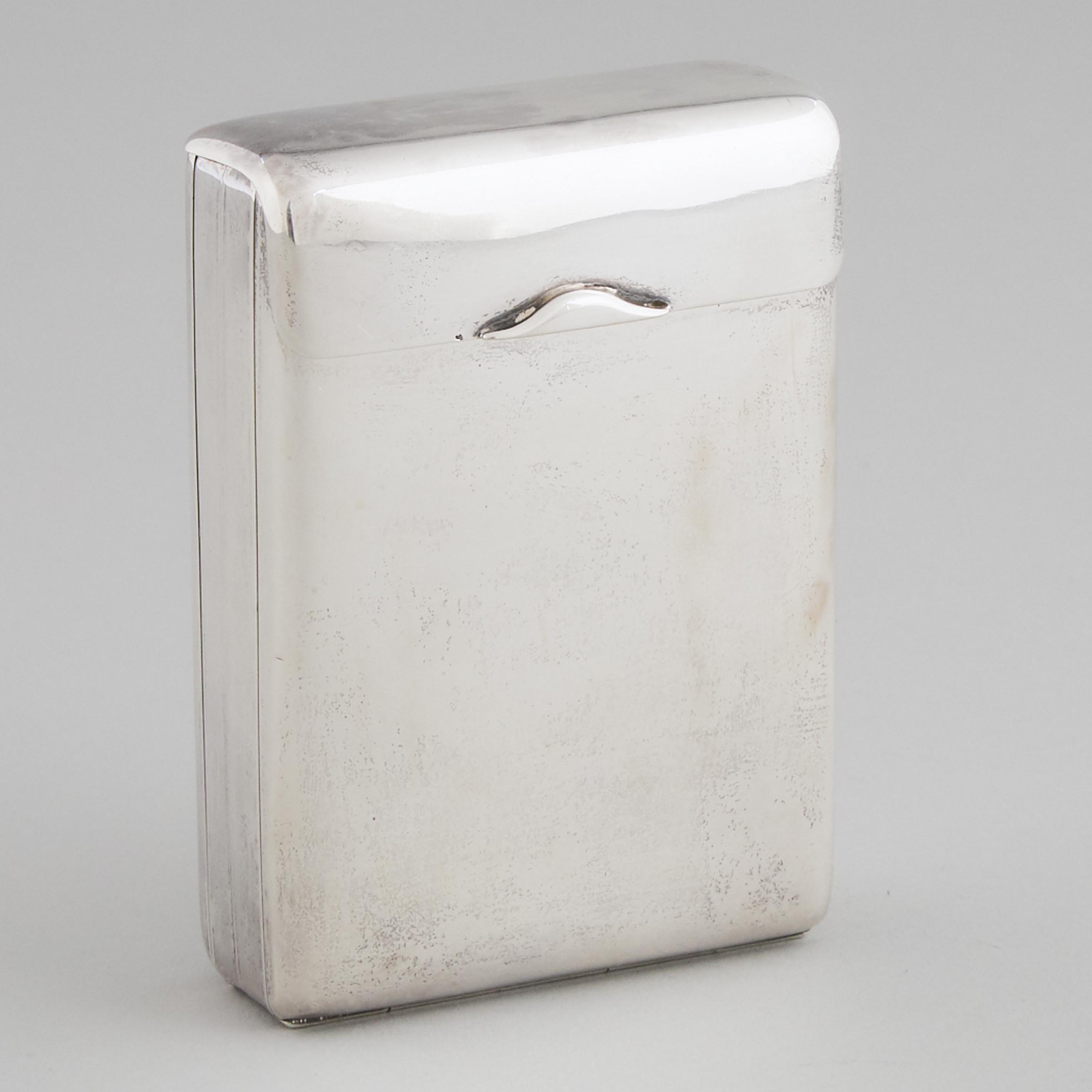 American Silver Four-Section Folding Cigarette Case, Mauser Mfg. Co., New York, N.Y., early 20th century