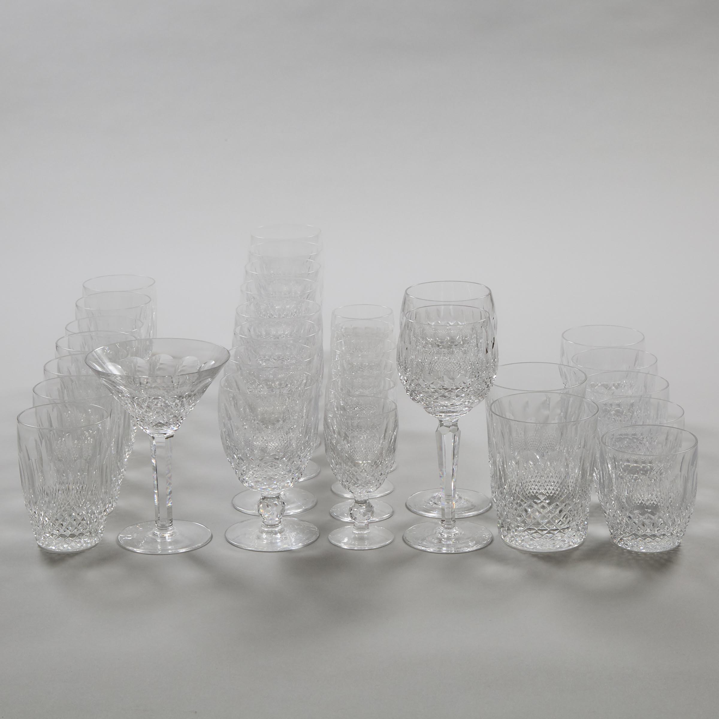 Waterford 'Colleen' Pattern Cut Glass Glass Stemware, 20th century