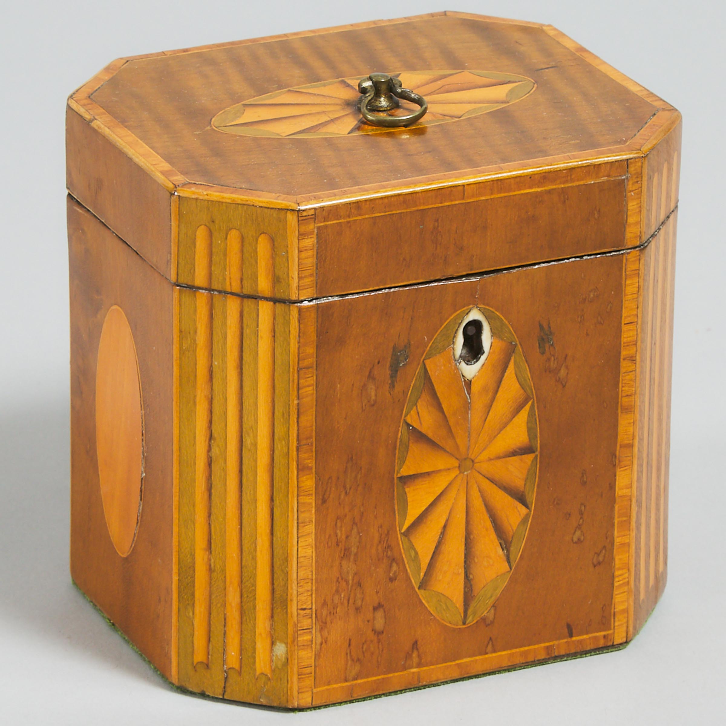 English Regency Tiger Maple Tea Caddy, early 19th century