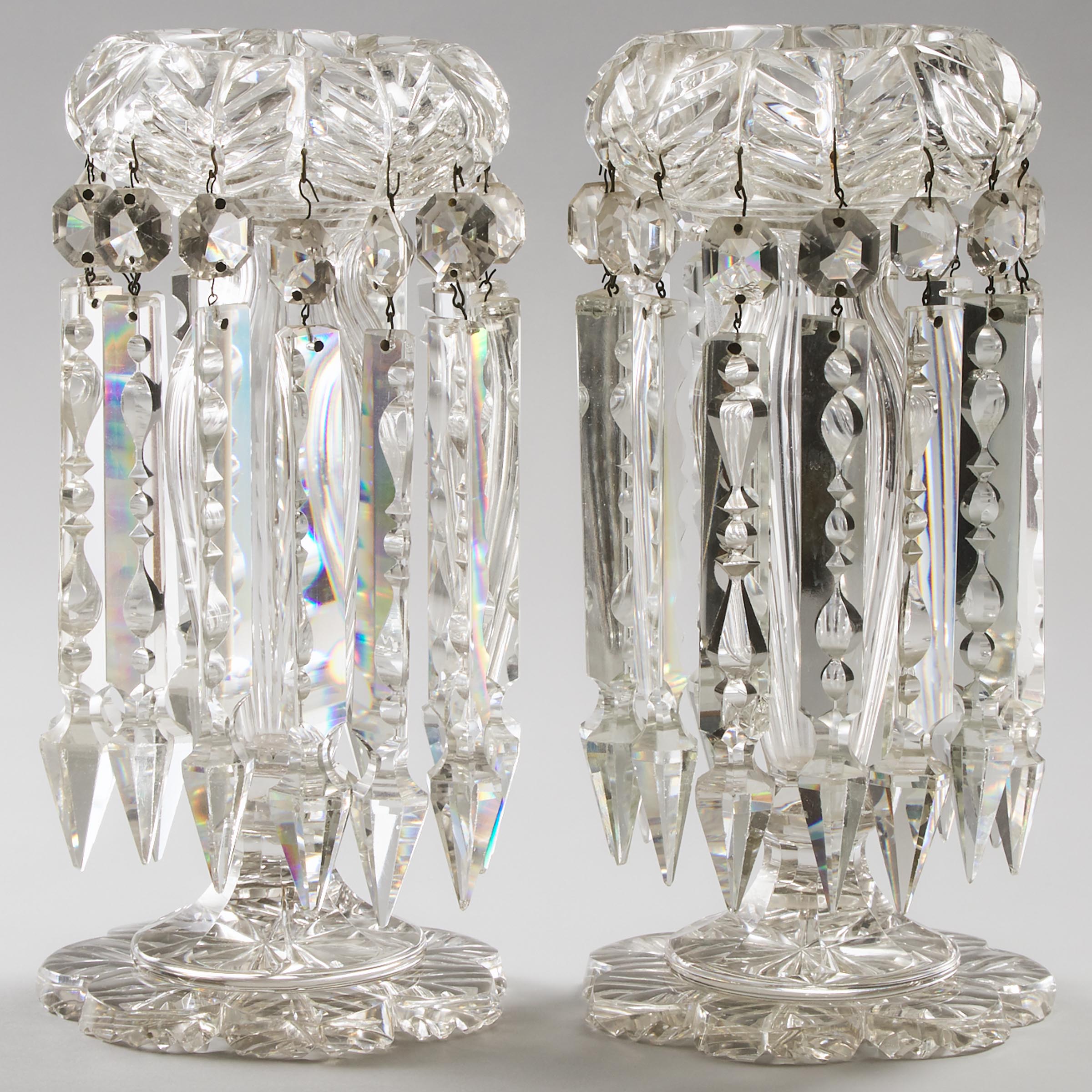 Pair of Continental Cut Glass Lustres, late 19th/ early 20th century
