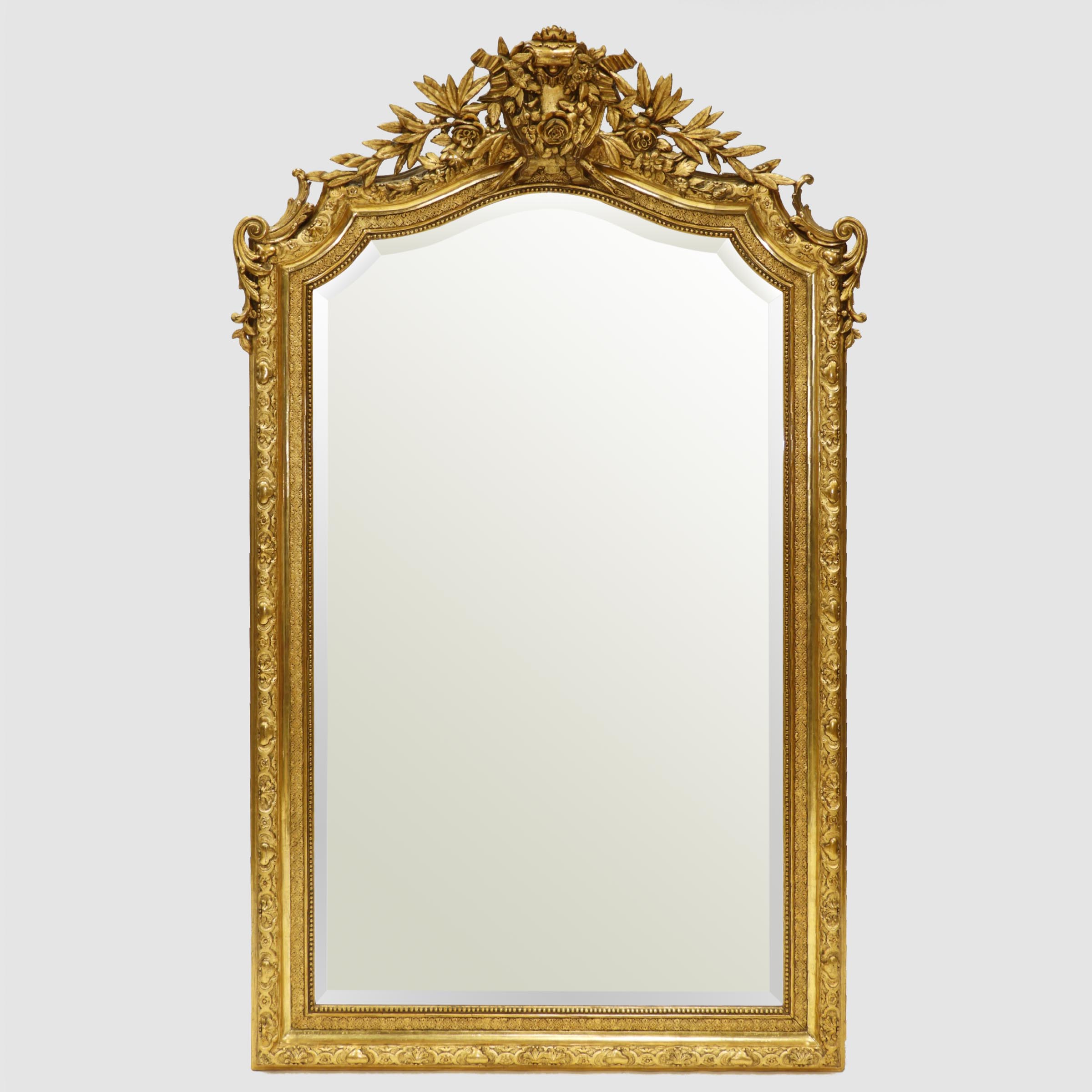 Louis XVI Style Giltwood Overmantle Mirror, 19th century