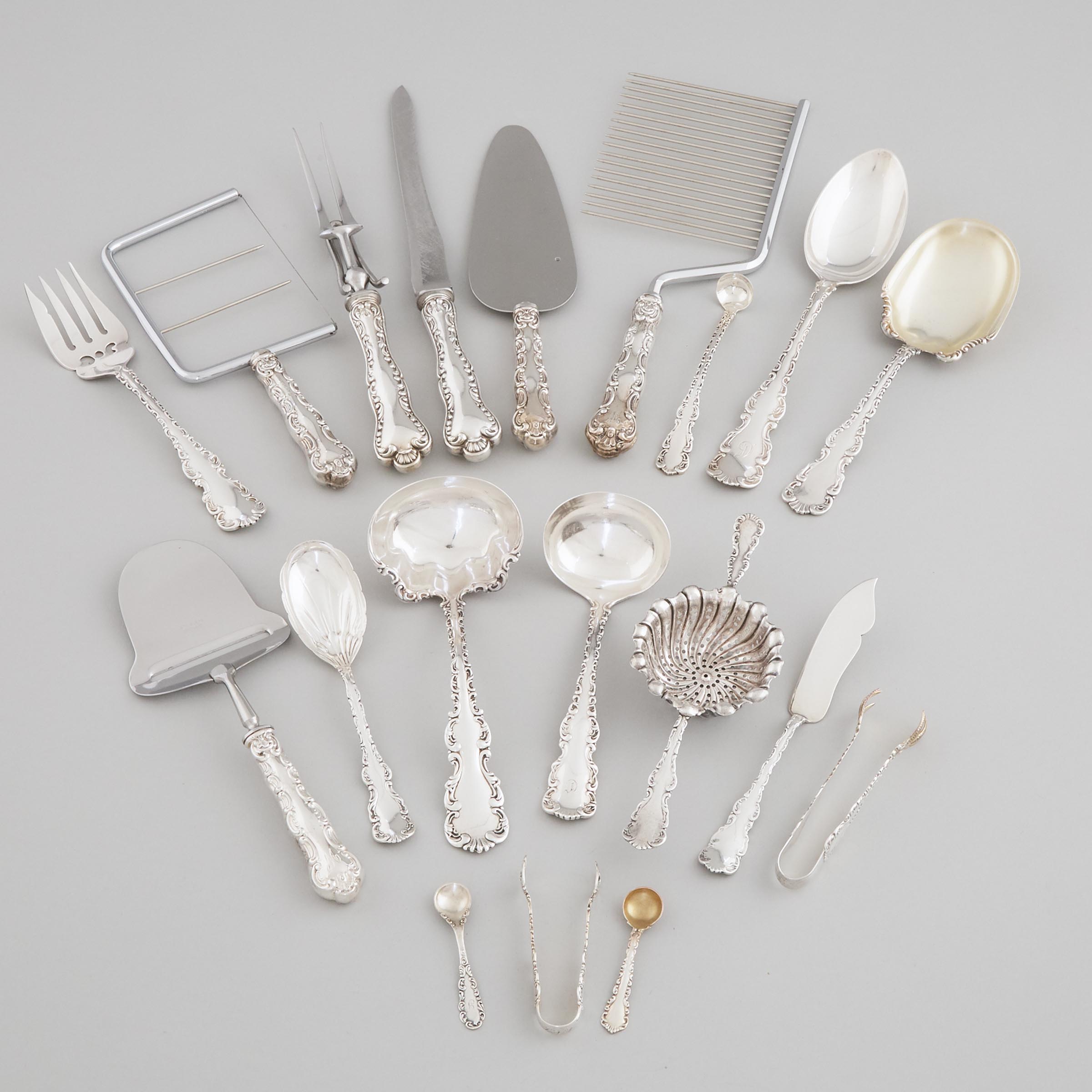 Canadian Silver 'Louis XV' Pattern Flatware, mainly Henry Birks & Sons, Montreal, Que., 20th century