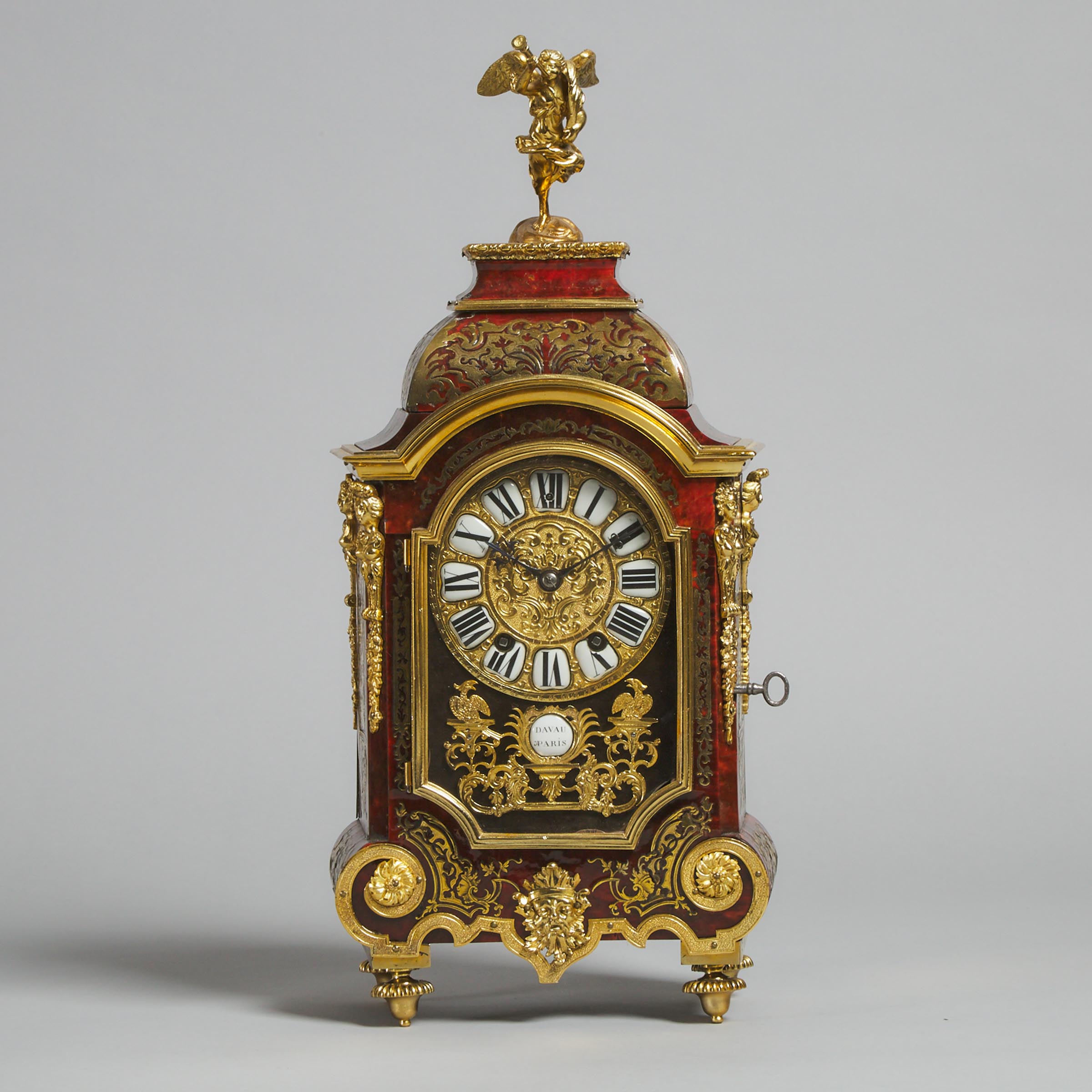 Louis XIV Style Ormolu Mounted Boulle Work Bracket Clock, Davau à Paris, 19th/20th century