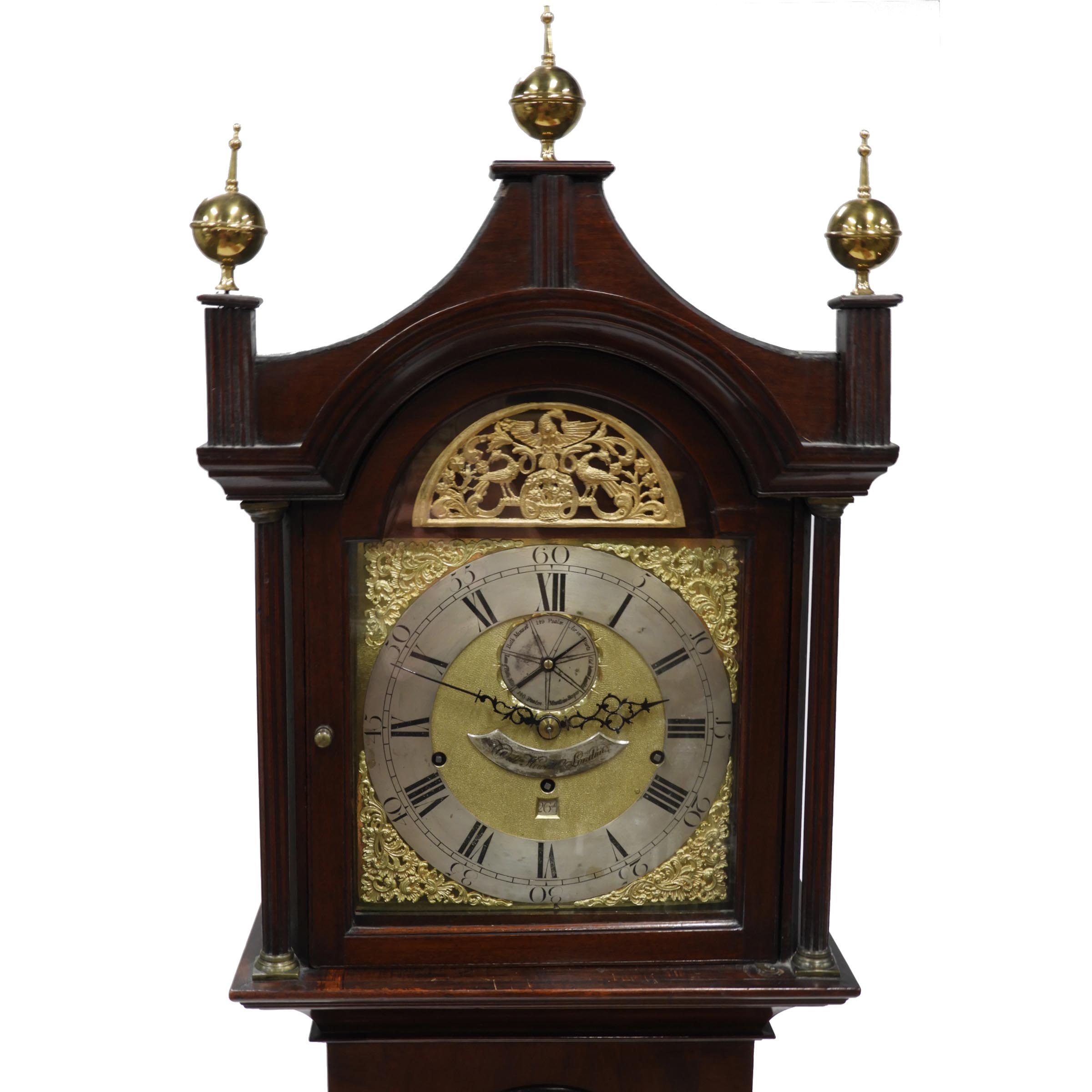English Mahogany Quarter Striking Musical Tall Case Clock, William Hewett, London, early-mid 18th century and later