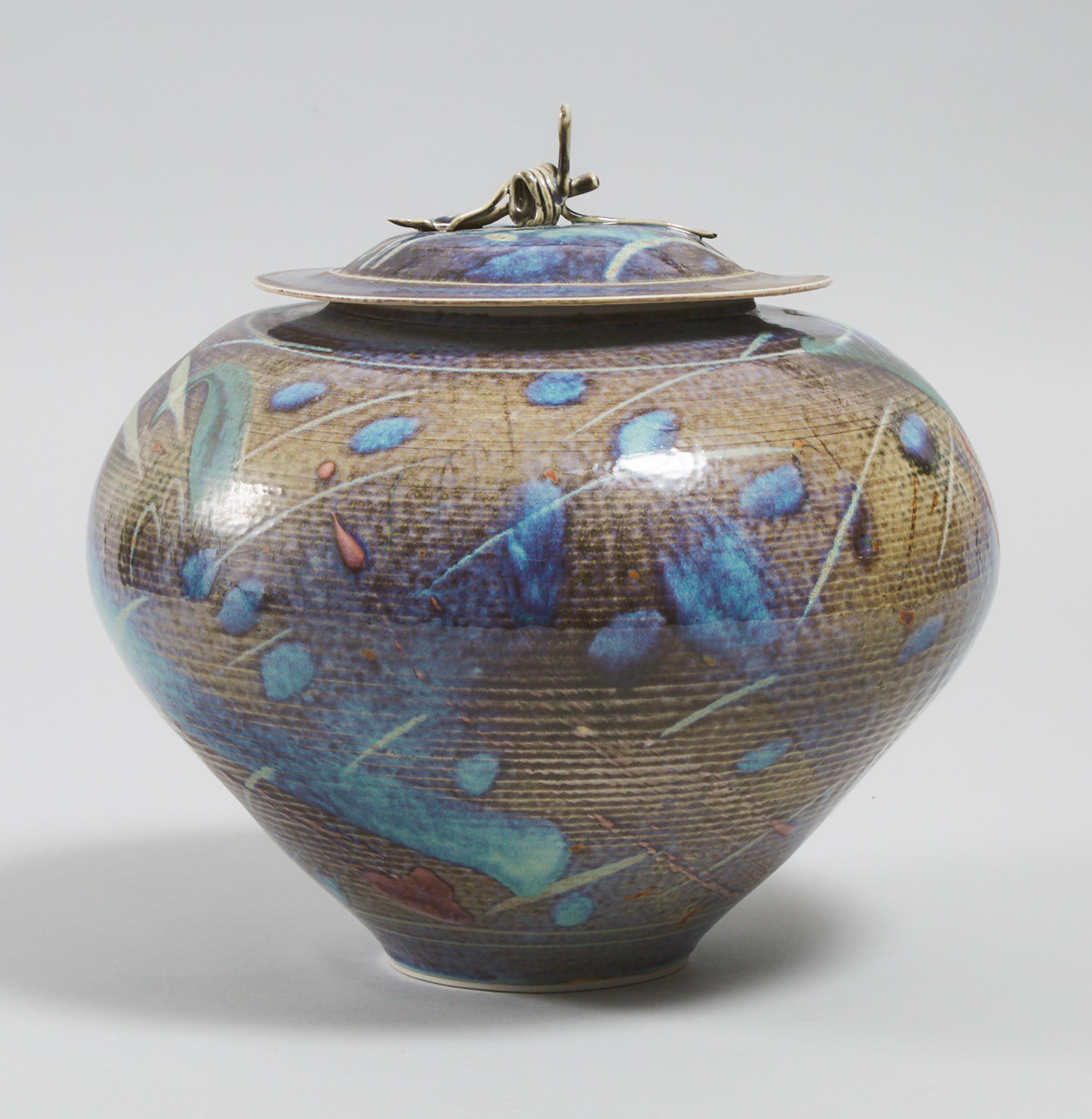 Kayo O'Young (Canadian, b.1950), Blue Glazed Covered Vase, 1988