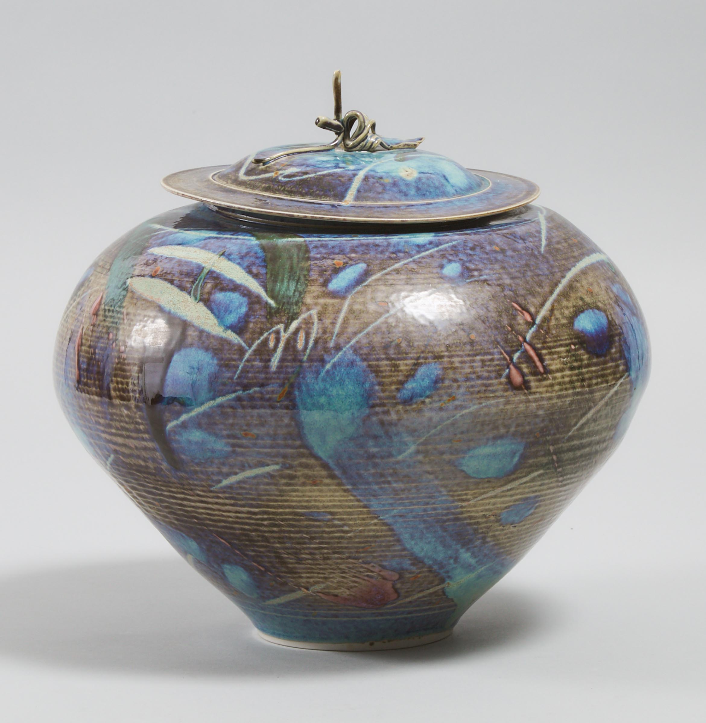 Kayo O'Young (Canadian, b.1950), Blue Glazed Covered Vase, 1988