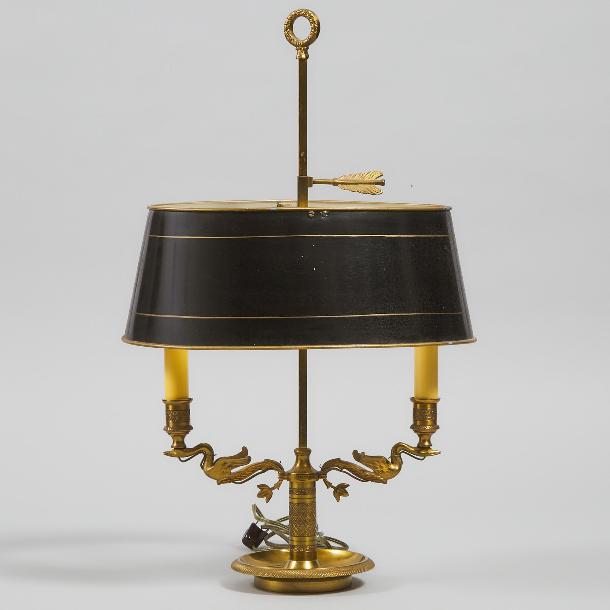 French Gilt Bronze Bouillotte Desk Lamp, 20th century