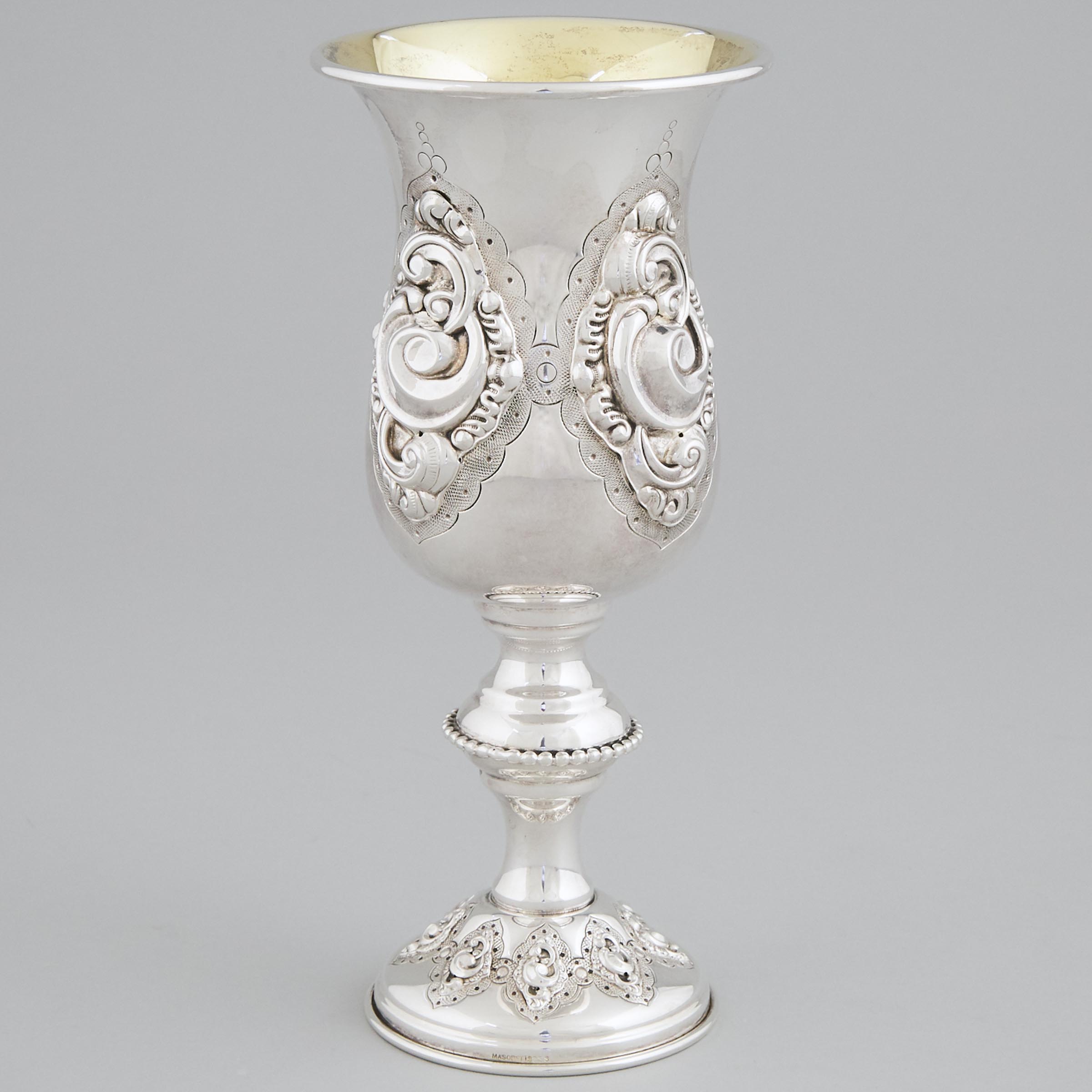 Continental Silver Large Goblet, Masorftt, 20th century