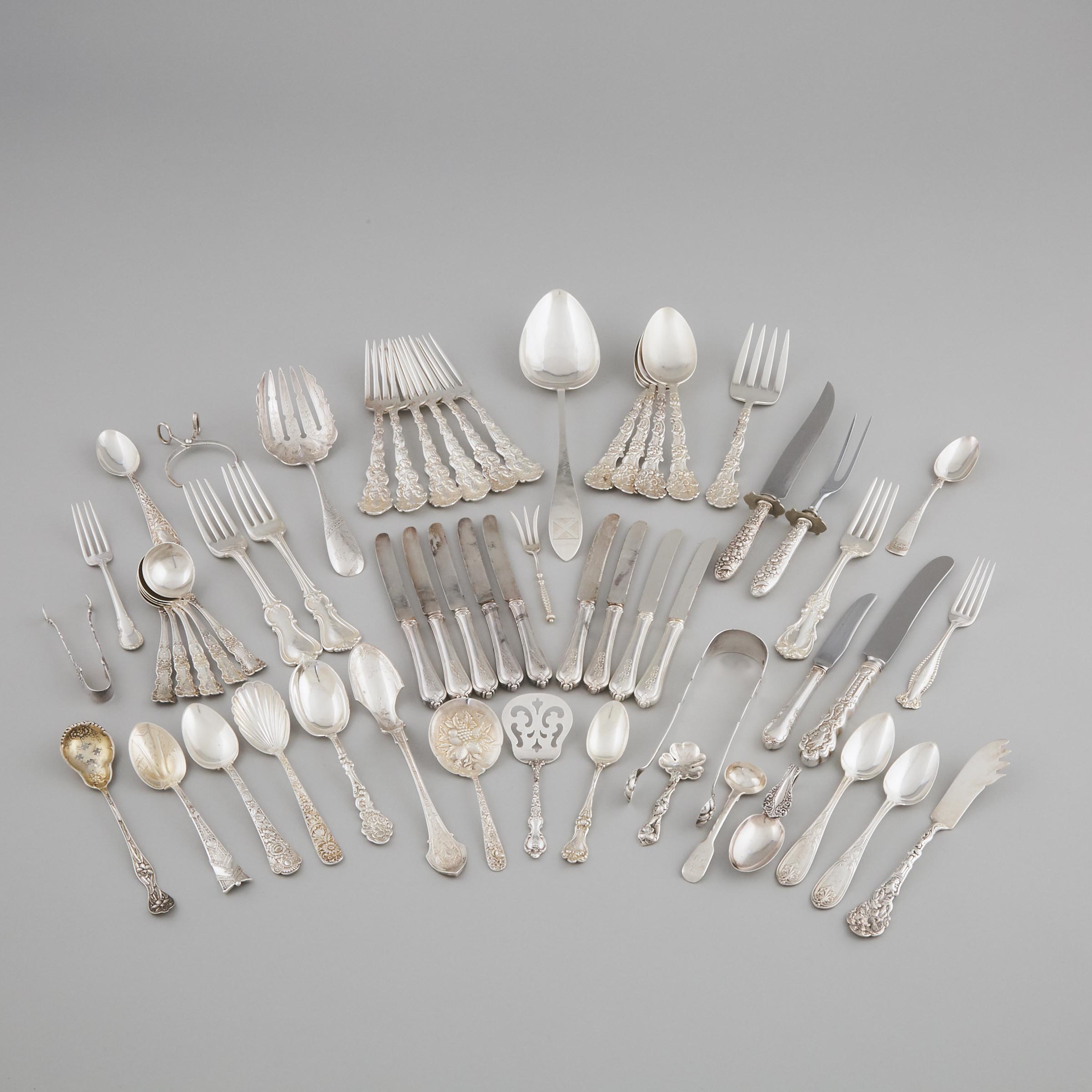 Group of Mainly North American Silver Flatware, 19th/20th century