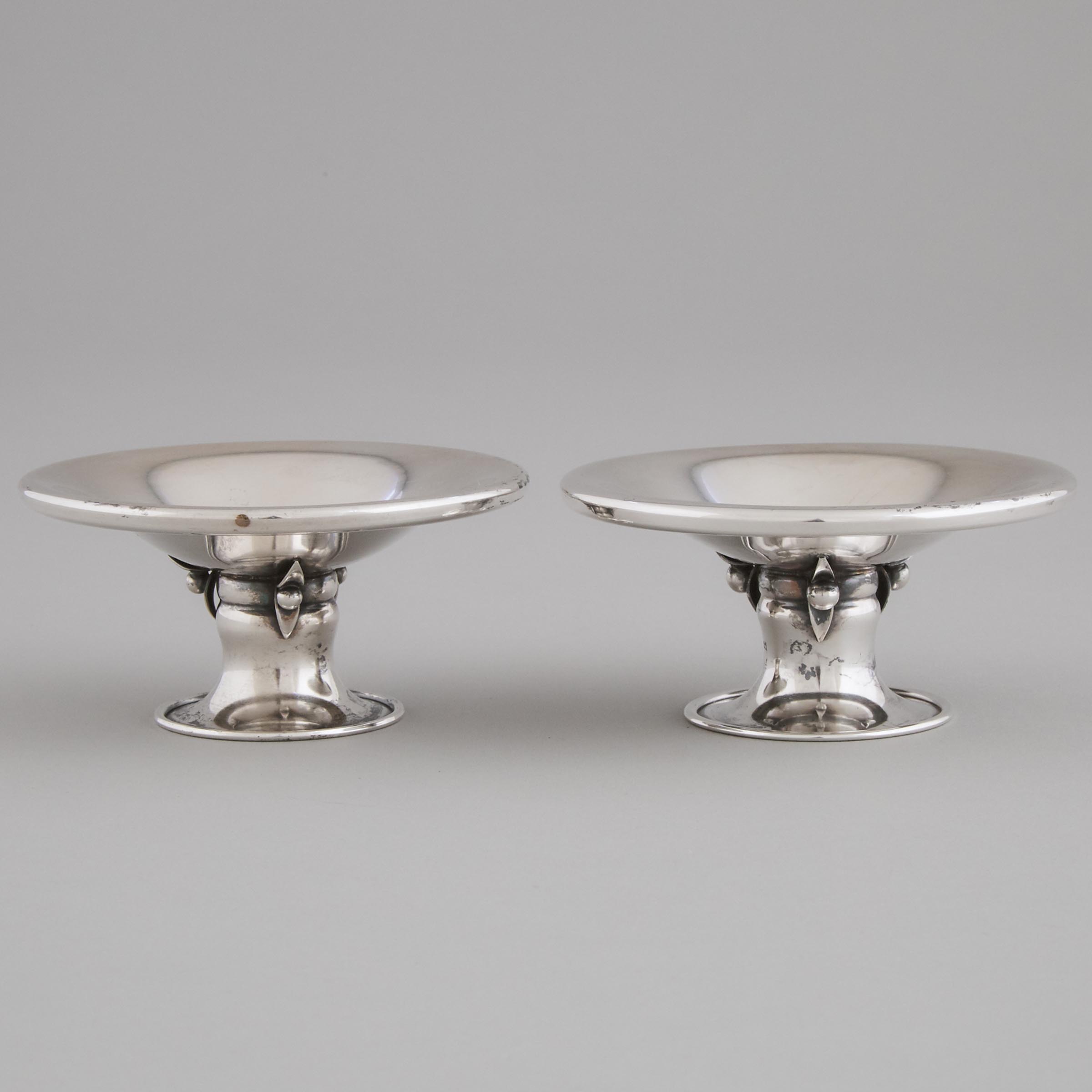 Pair of Canadian Silver Candlesticks/Candy Dishes, Poul Petersen, Montreal, Que., mid-20th century