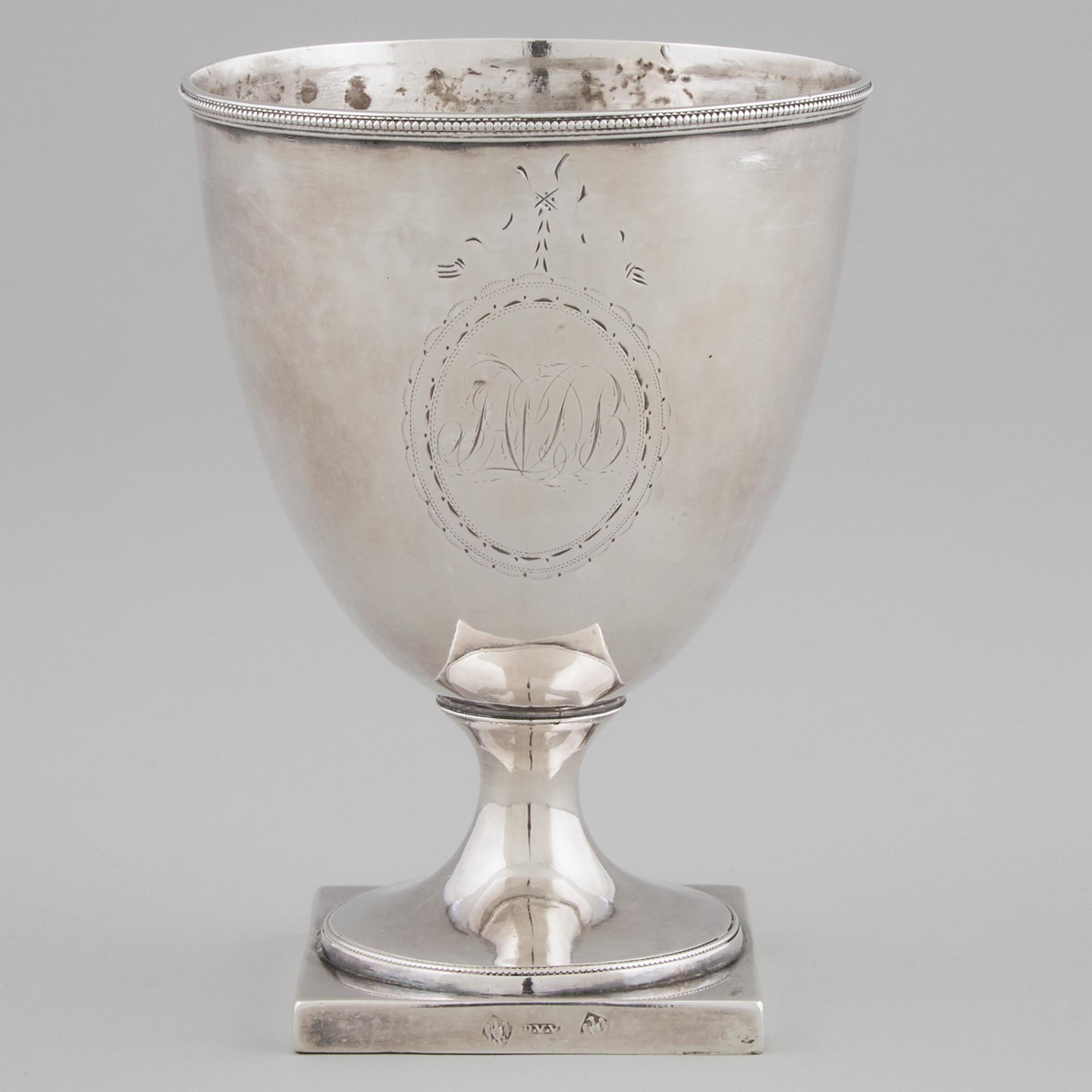 American Silver Sugar Vase, Daniel Van Voorhis, Philadephia, Pa., c.1790
