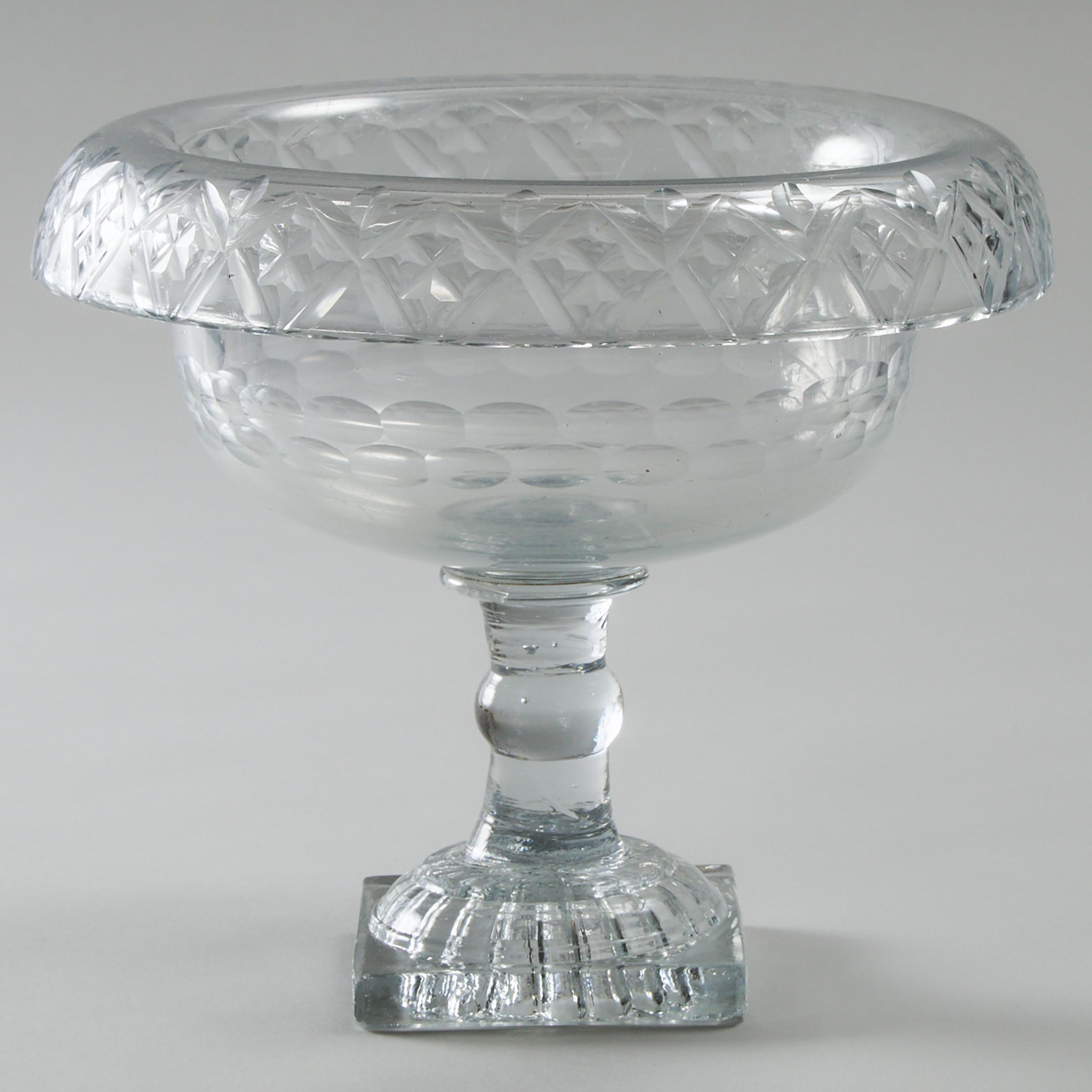 Anglo-Irish Cut Glass Pedestal-Footed Bowl, early 19th century