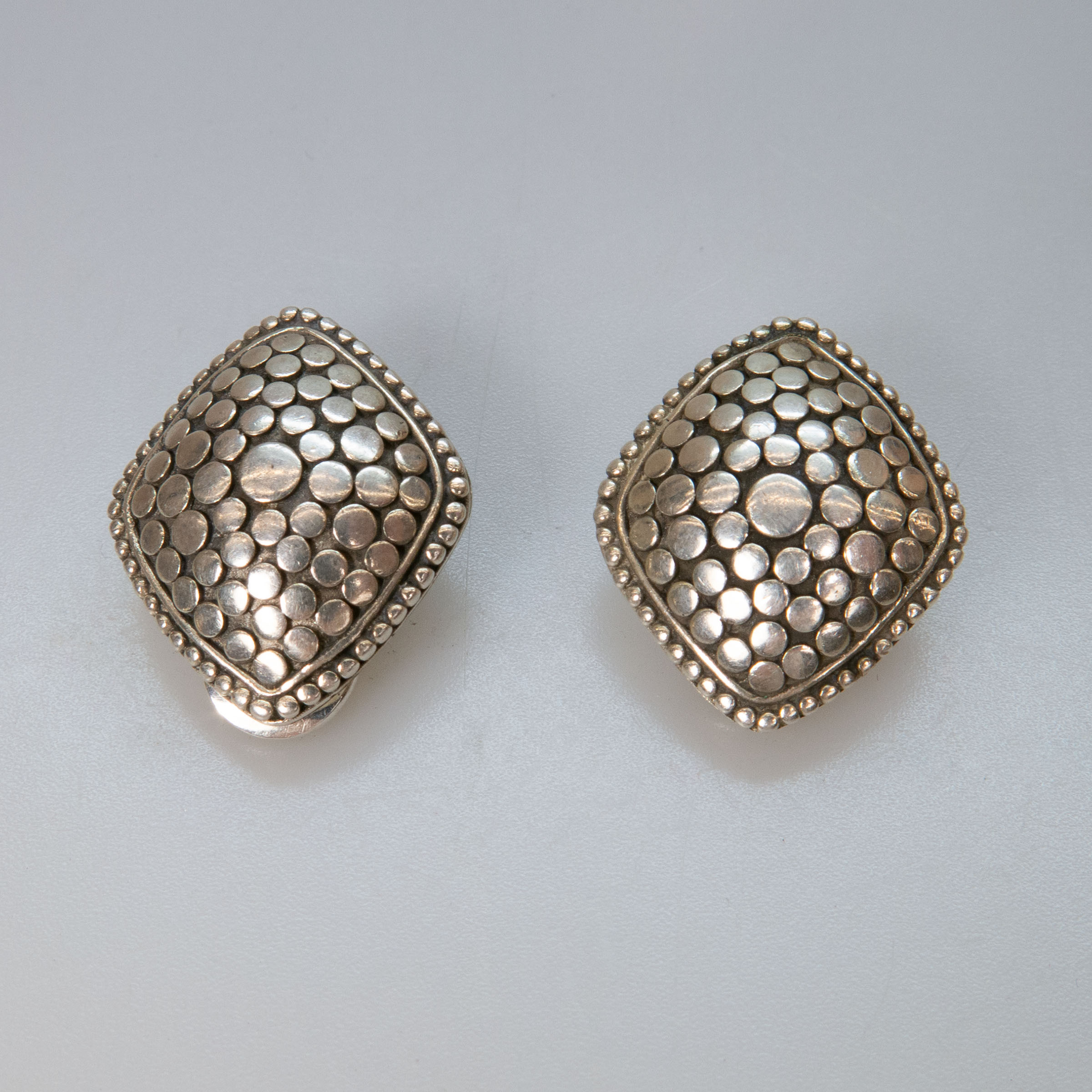 Pair Of John Hardy American Sterling Silver Clip-Back Earrings