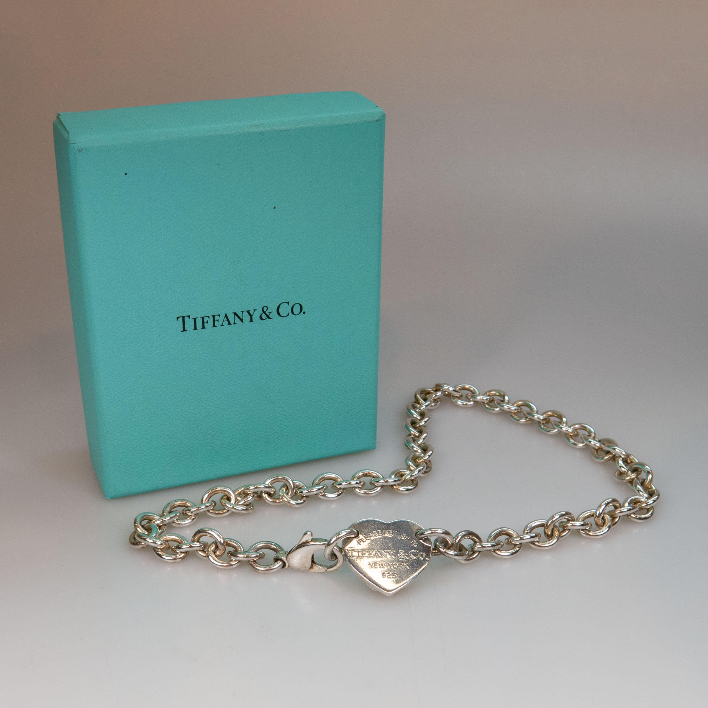 Tiffany & Co. Sterling Silver 'Heart Tag' Link Choker