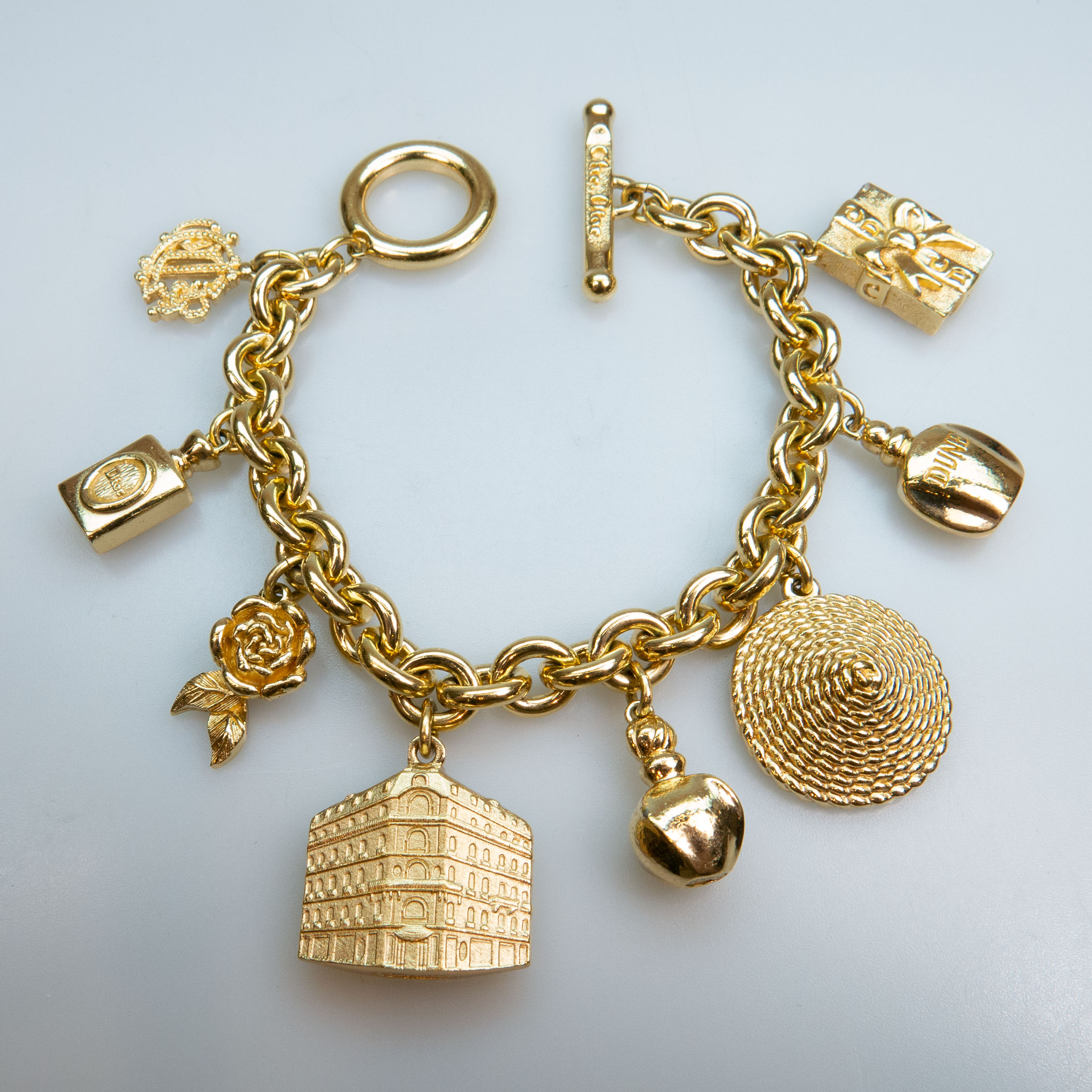 Christian Dior Gold Tone Metal Charm Bracelet