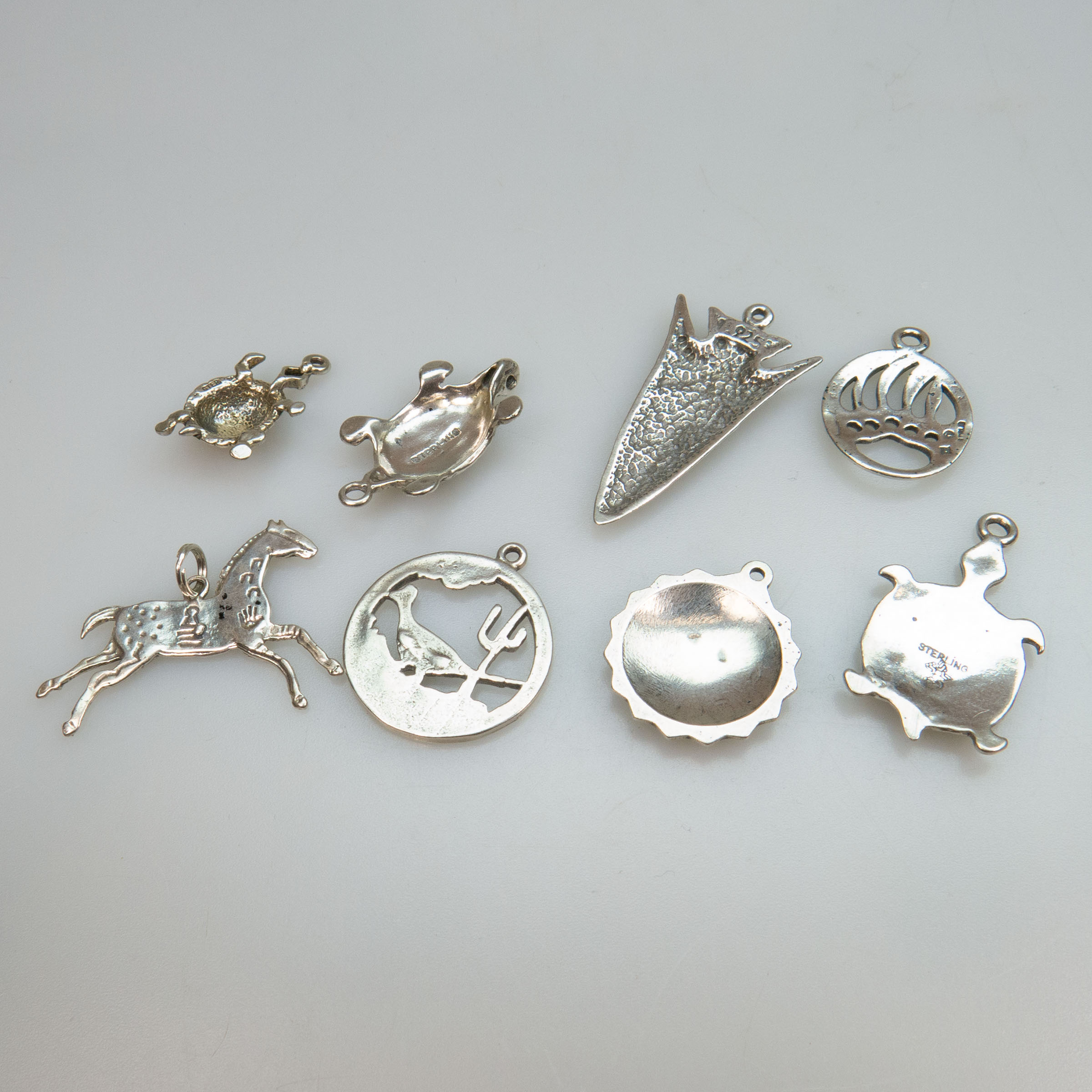 8 Various Sterling Silver Charms