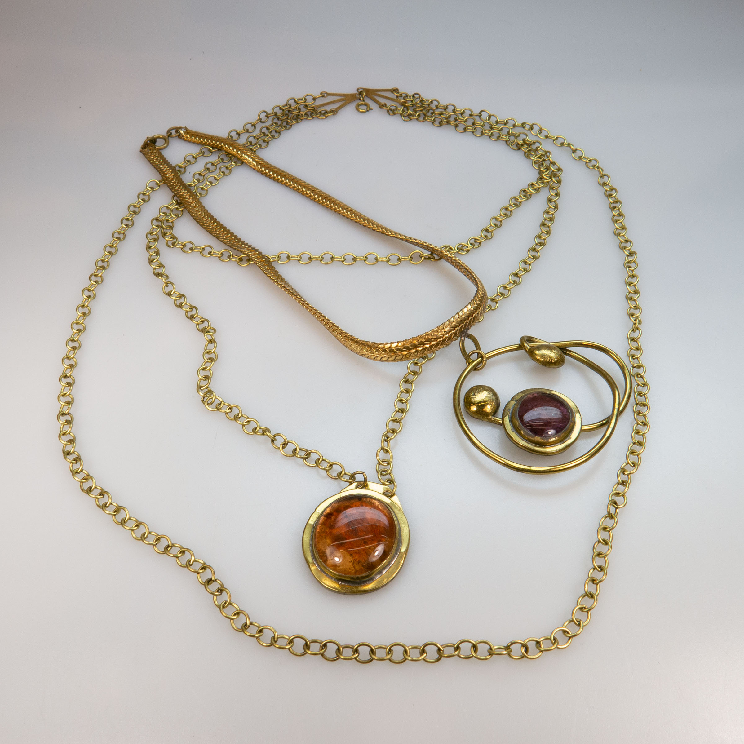 2 Rafael Alfandary Brass Necklaces