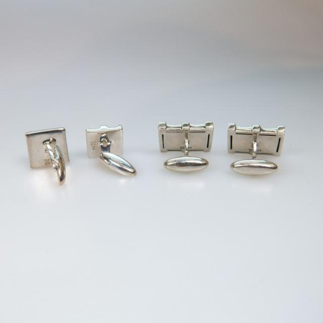 2 Pairs Of Sterling Silver Cufflinks 