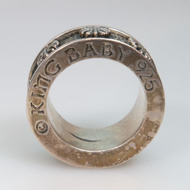 King Baby Studio Men's Sterling Silver 'Spinning' Ring