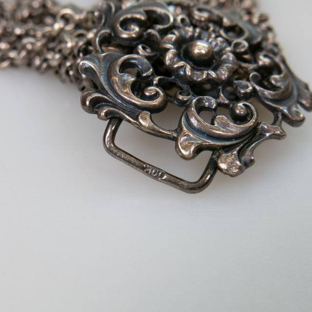 800 Grade Silver Multi-Strand Necklace 