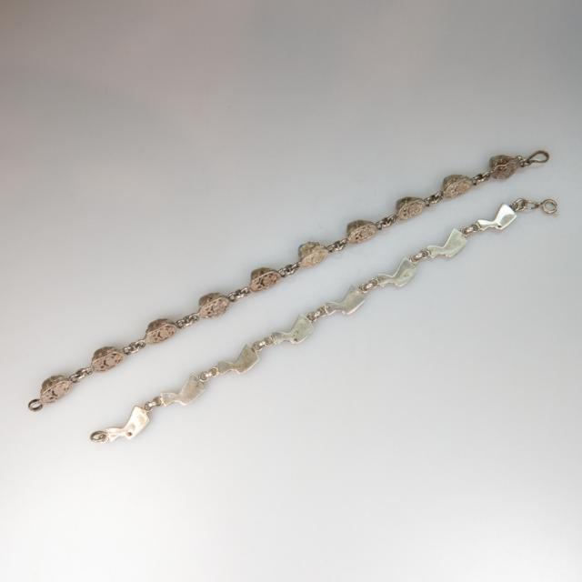 2 Egyptian 800 Grade Silver Bracelets