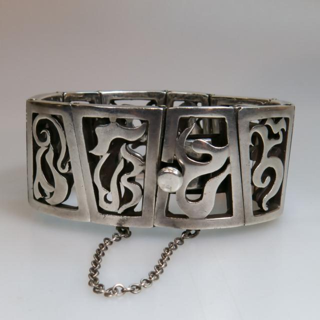 Antonio Pineda Mexican Sterling Silver Angular Link Bracelet