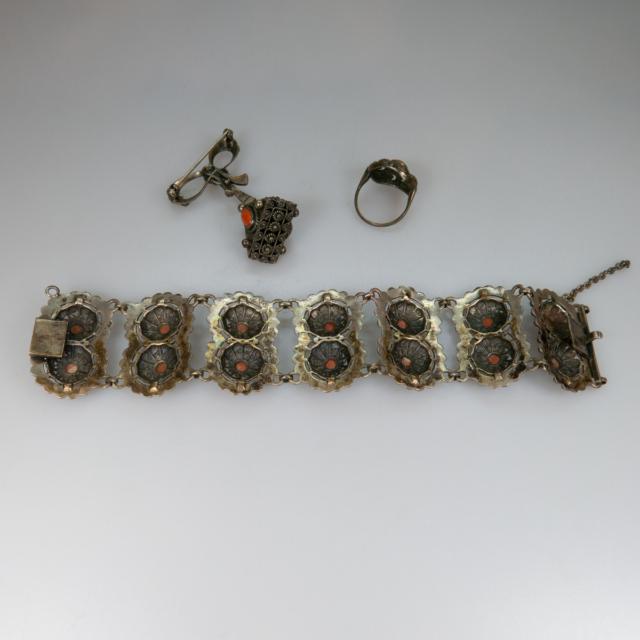 835 Grade Silver Filigree Bracelet And Ring