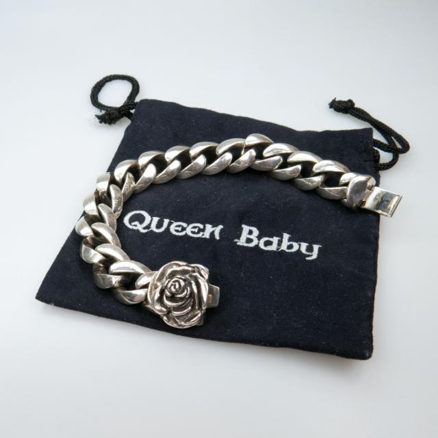 Queen Baby Studio Sterling Silver Heavy Curb Link Bracelet