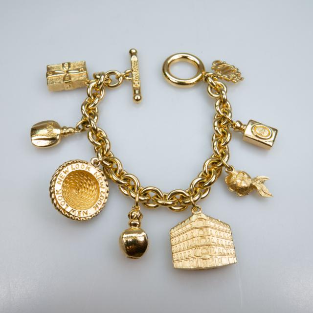 Christian Dior Gold Tone Metal Charm Bracelet