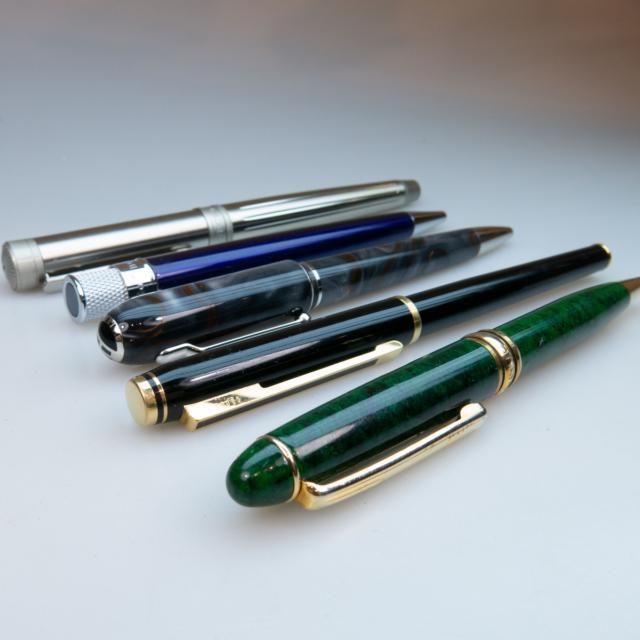 5 Various Rollerball And Ballpoint Pens
