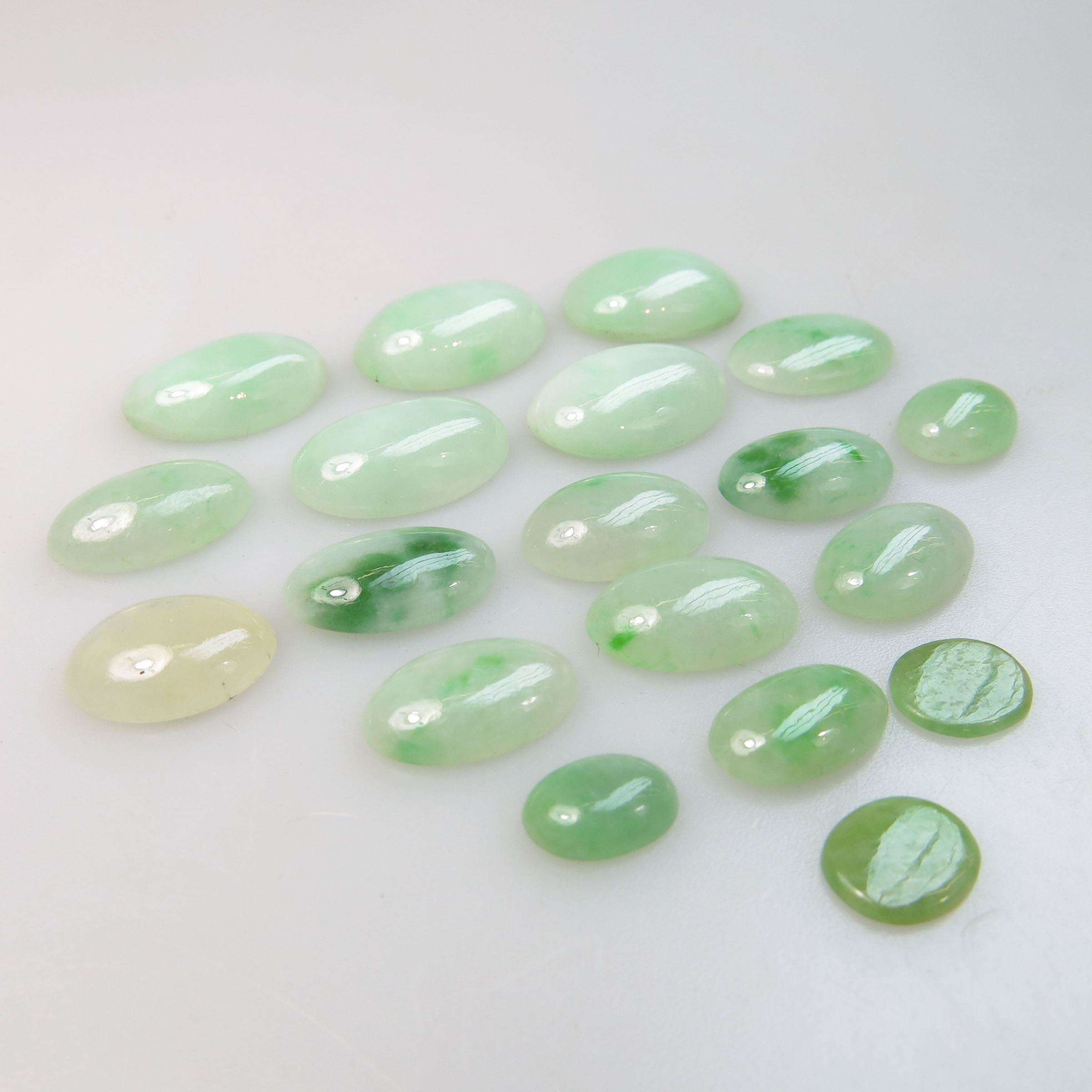 19 Various Oval Jadeite Cabochons