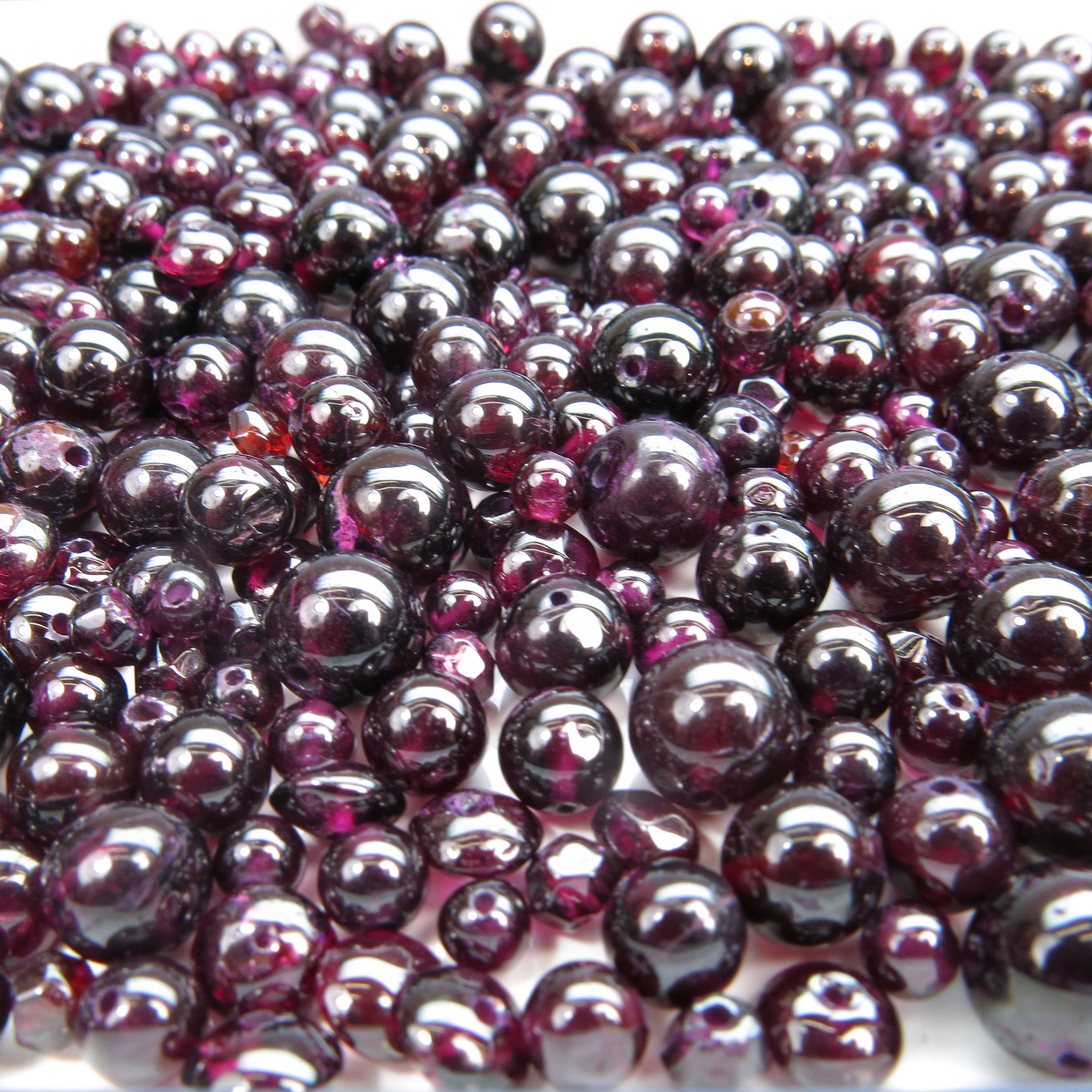 Large Quantity Of Drilled Garnet Beads
