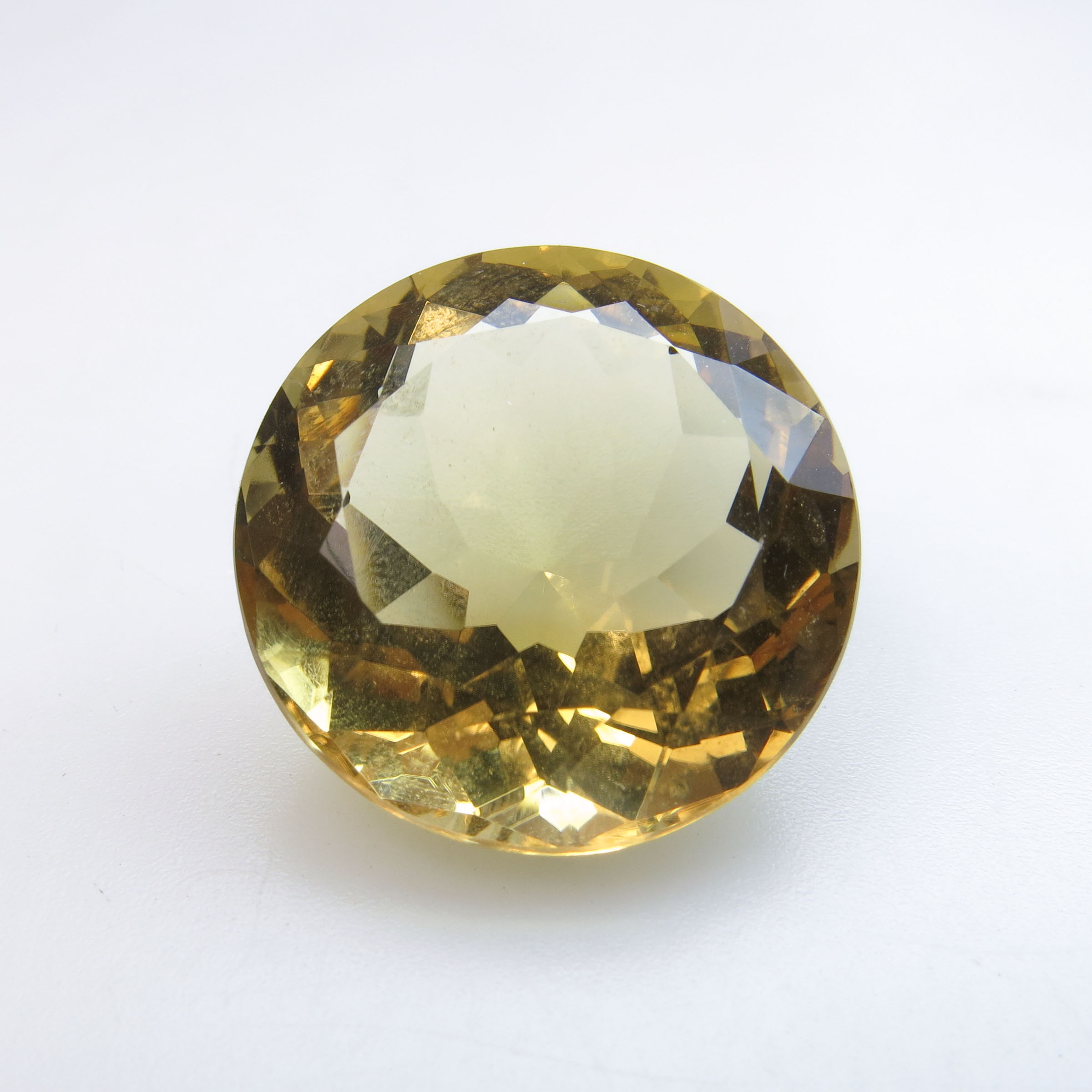 Large Unmounted Fancy Round Cut Citrine
