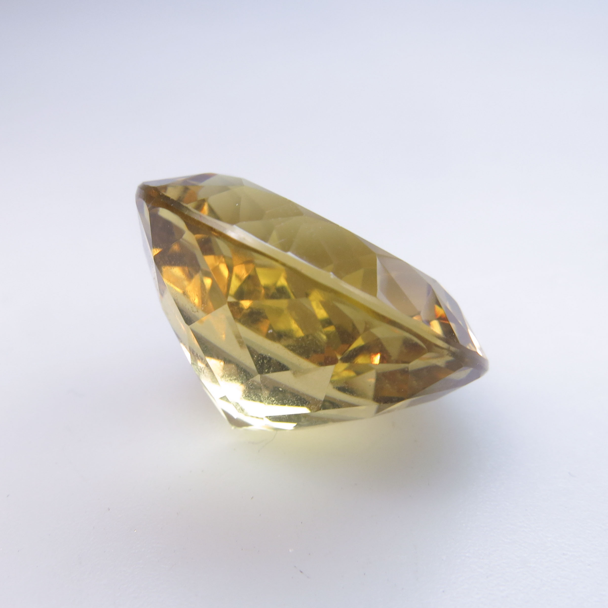 Large Unmounted Fancy Round Cut Citrine