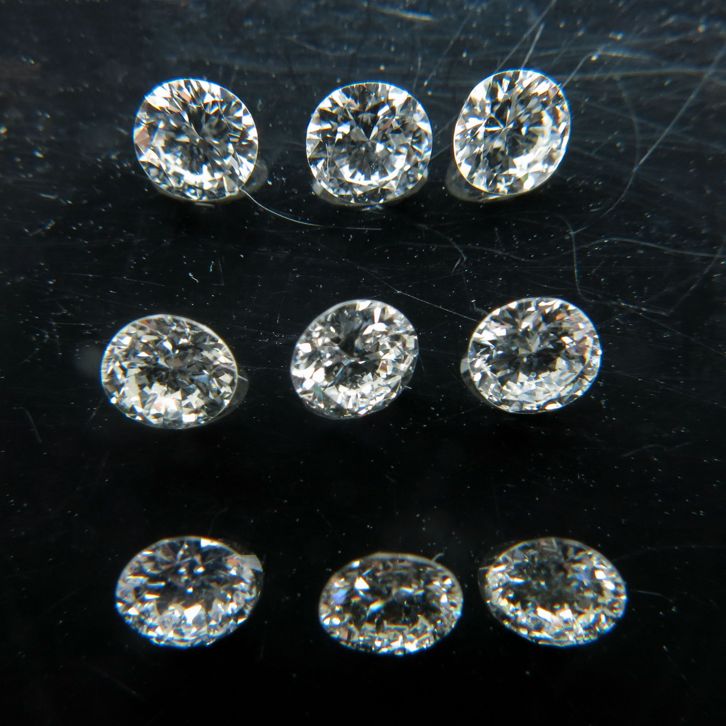 9 Brilliant Cut Diamonds